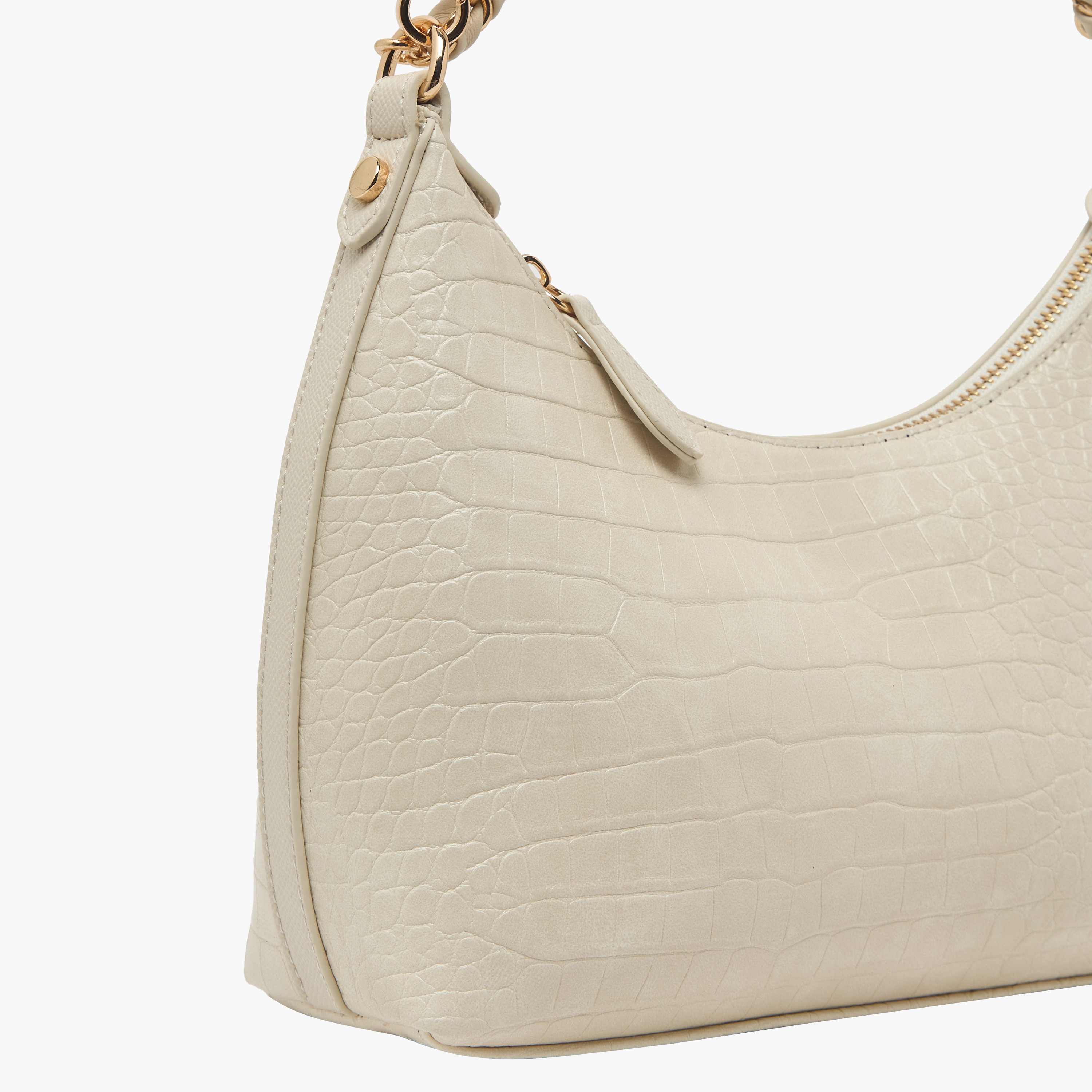 Sasha Textured Shoulder Bag with Chain Strap-women-bagsandwallets-handbags-image-4