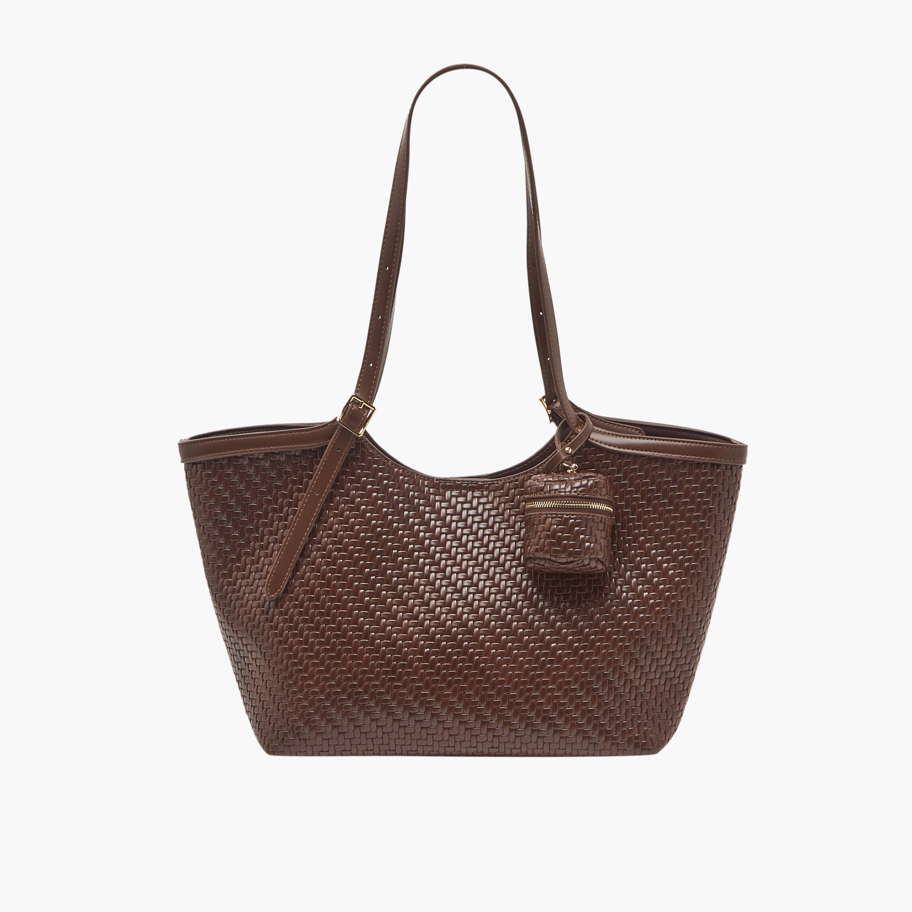 Sasha Textured Tote Bag with Pouch-women-bagsandwallets-handbags-image-1