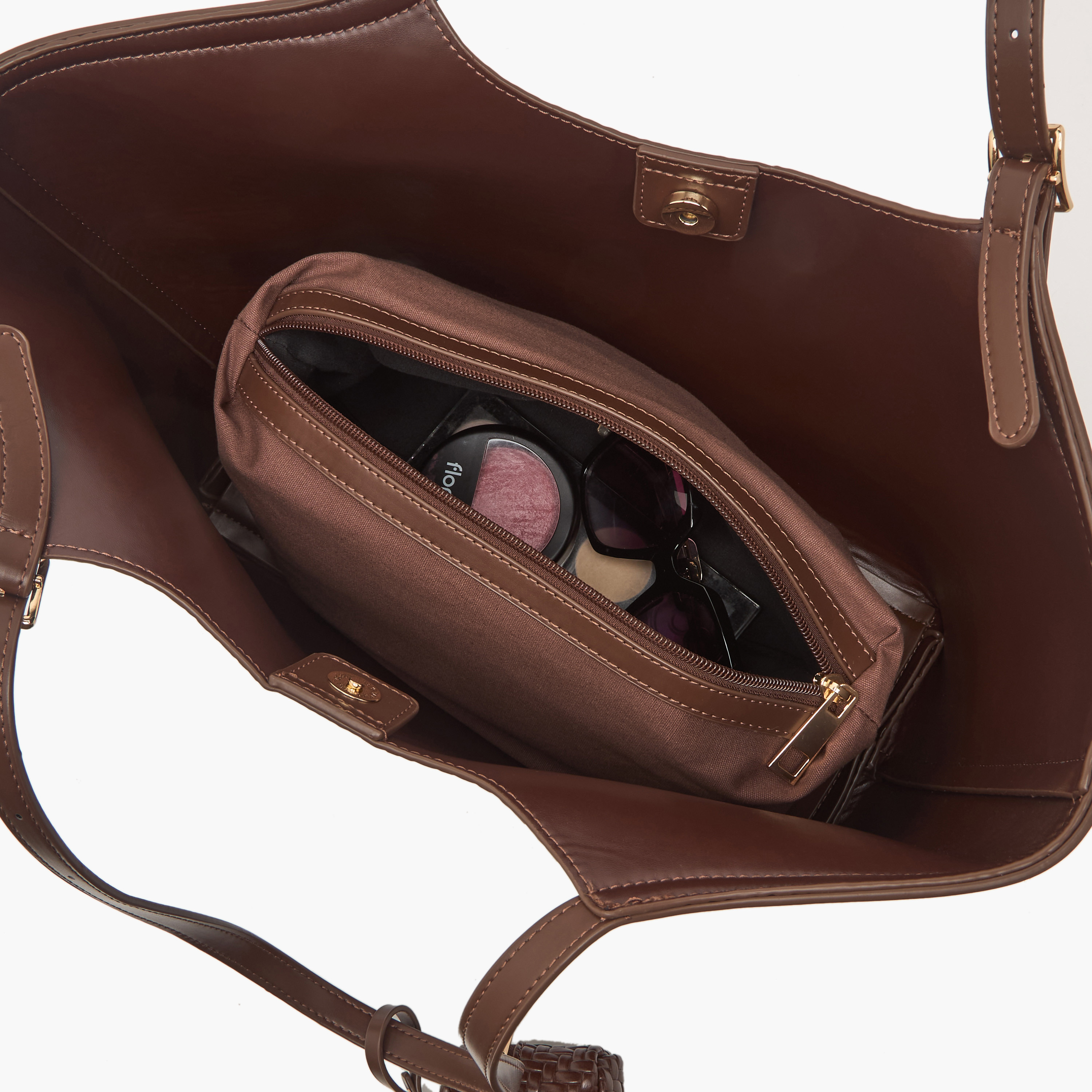 Sasha Textured Tote Bag with Pouch-women-bagsandwallets-handbags-image-8