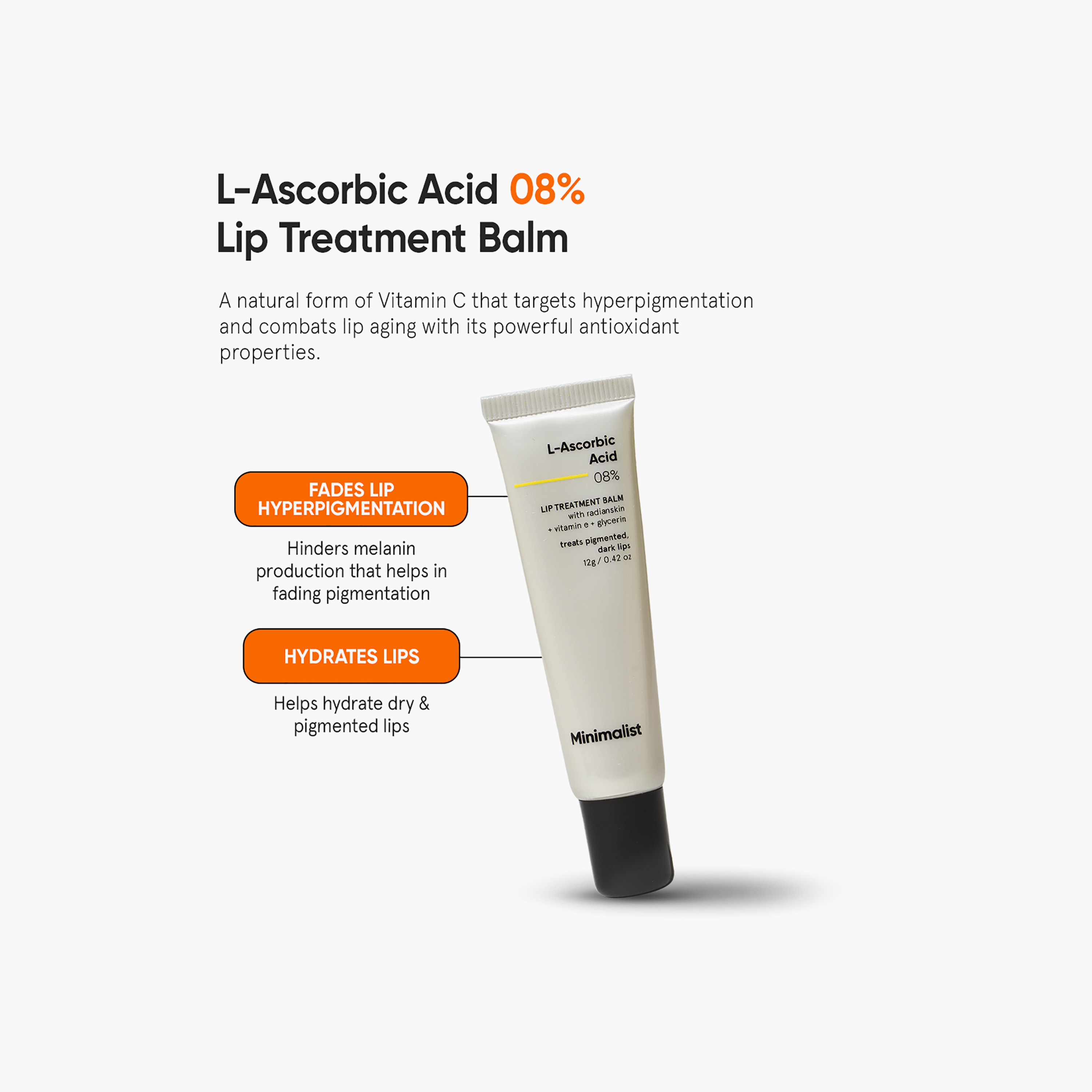 مرطب شفاه مفتّح بحمض الأسكوربيك 8% من مينيماليست، 12 غرام-beautyandpersonalcare-skin-lipcare-lipbalm-image-2
