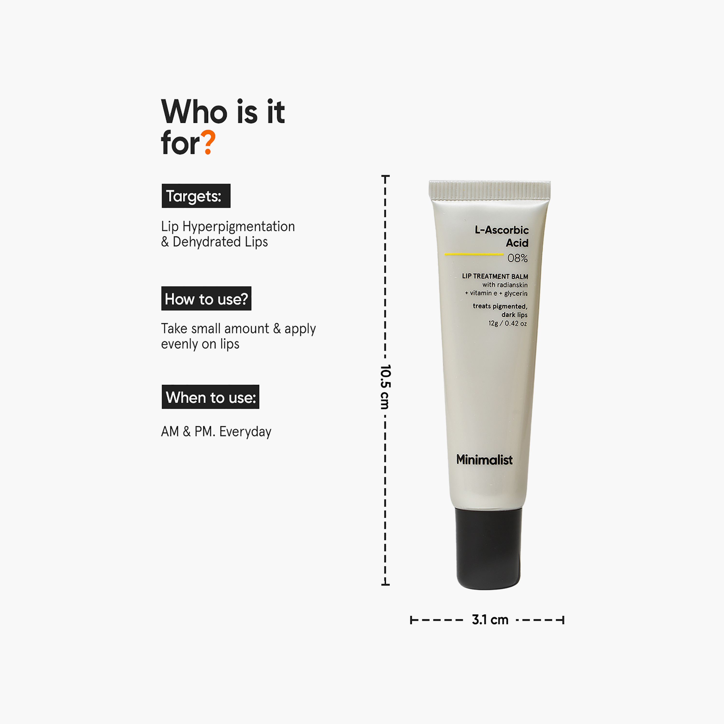 Minimalist L-Ascorbic Acid 8% Brightening Lip Balm 12 g-beautyandpersonalcare-skin-lipcare-lipbalm-image-3