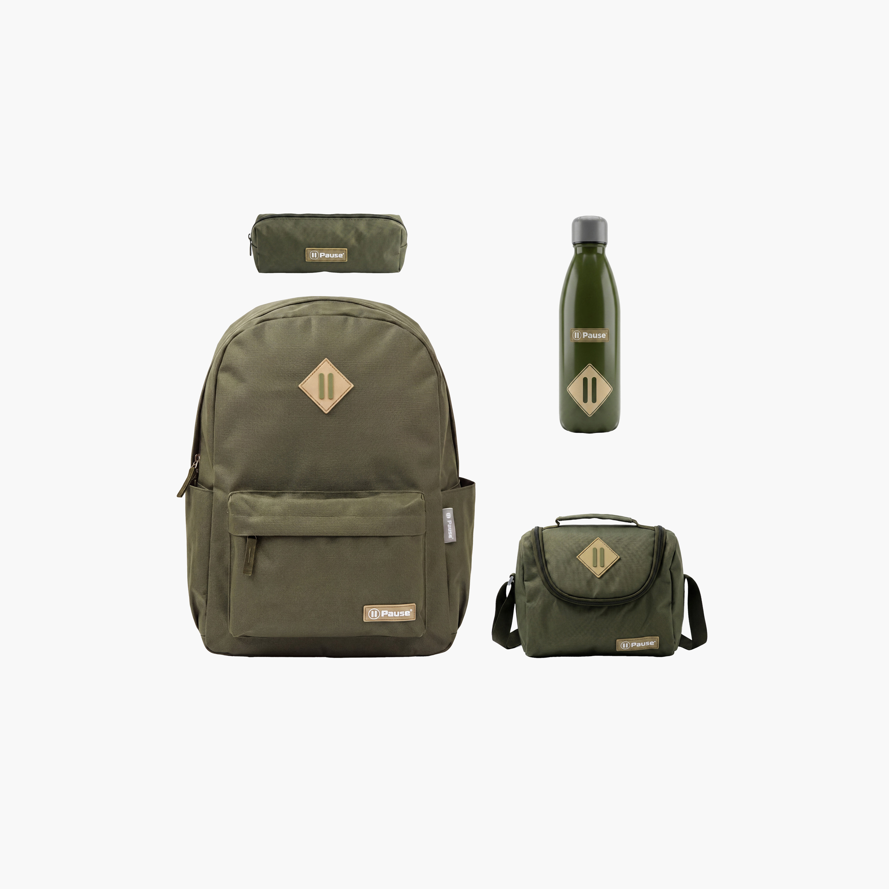 Pause 4-Piece School Backpack Set with Lunch Bag & Pencil Case - 16 Inch-school-bagsandbackpacks-backpacks-image-1