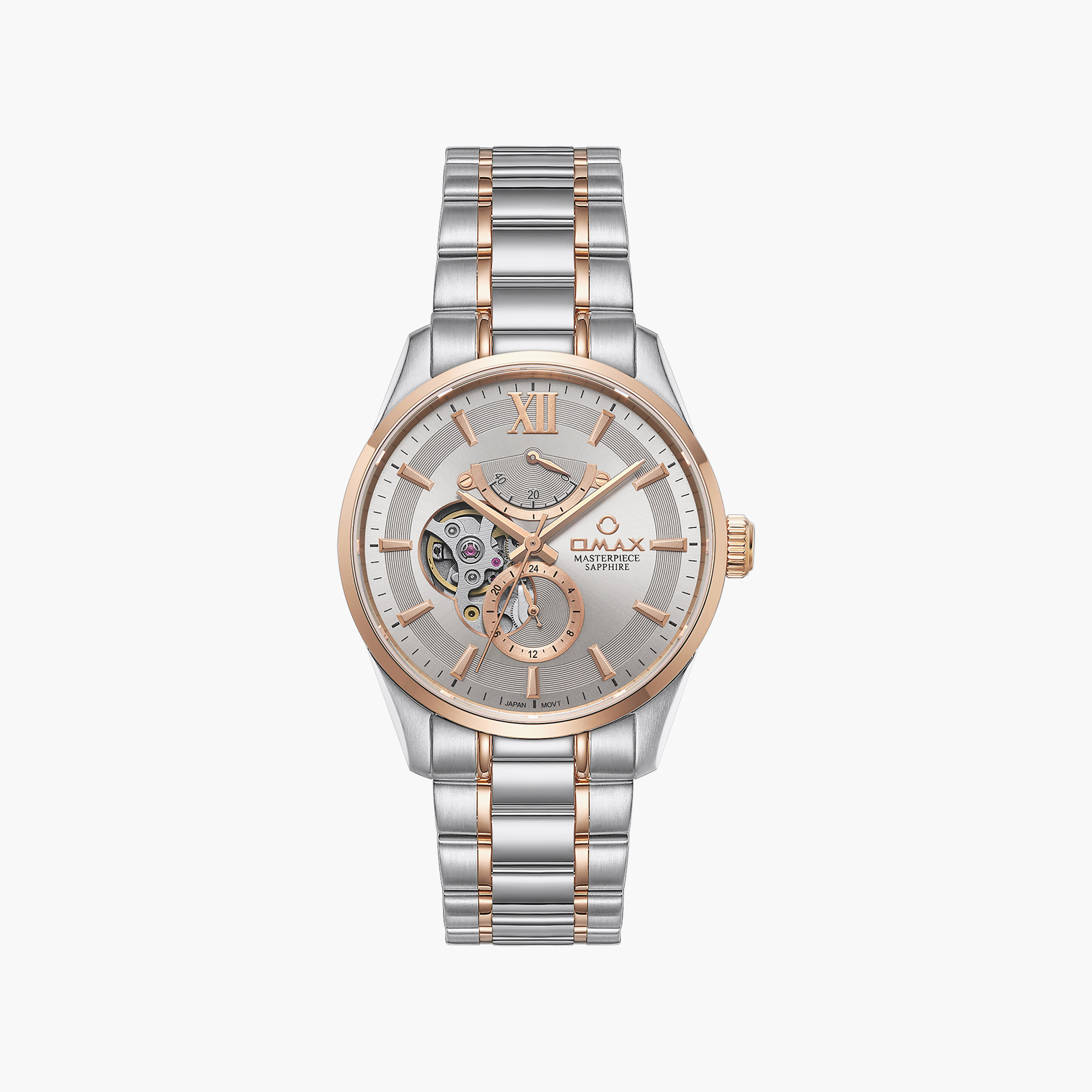 OMAX Men's Automatic Round 40 MM Butterfly Buckle Watch | OAOR005C9CI-men-watchesandjewellery-watches-image-1