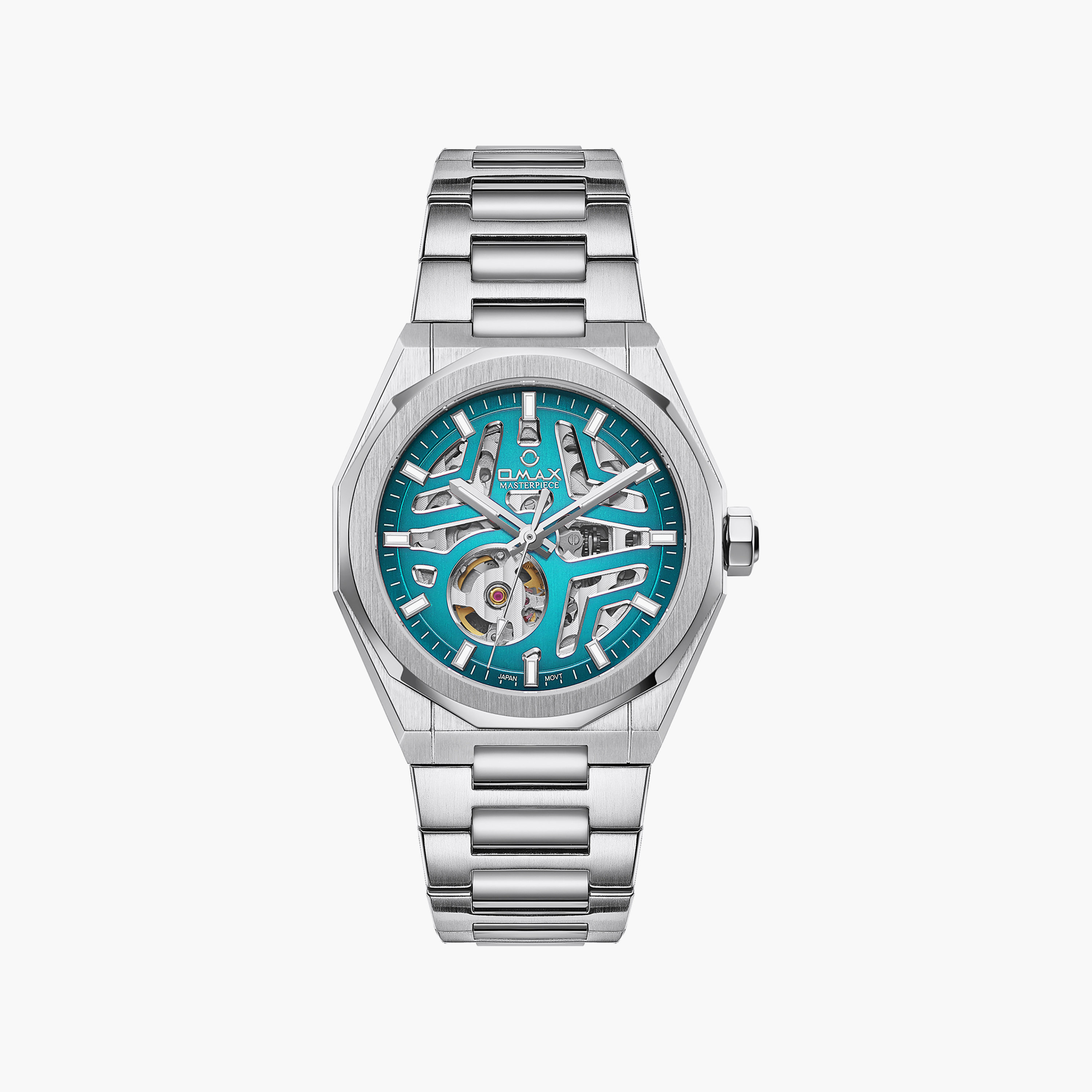 OMAX Men's Automatic Round 40 MM Butterfly Buckle Watch | OAOR027PB6I-men-watchesandjewellery-watches-image-1