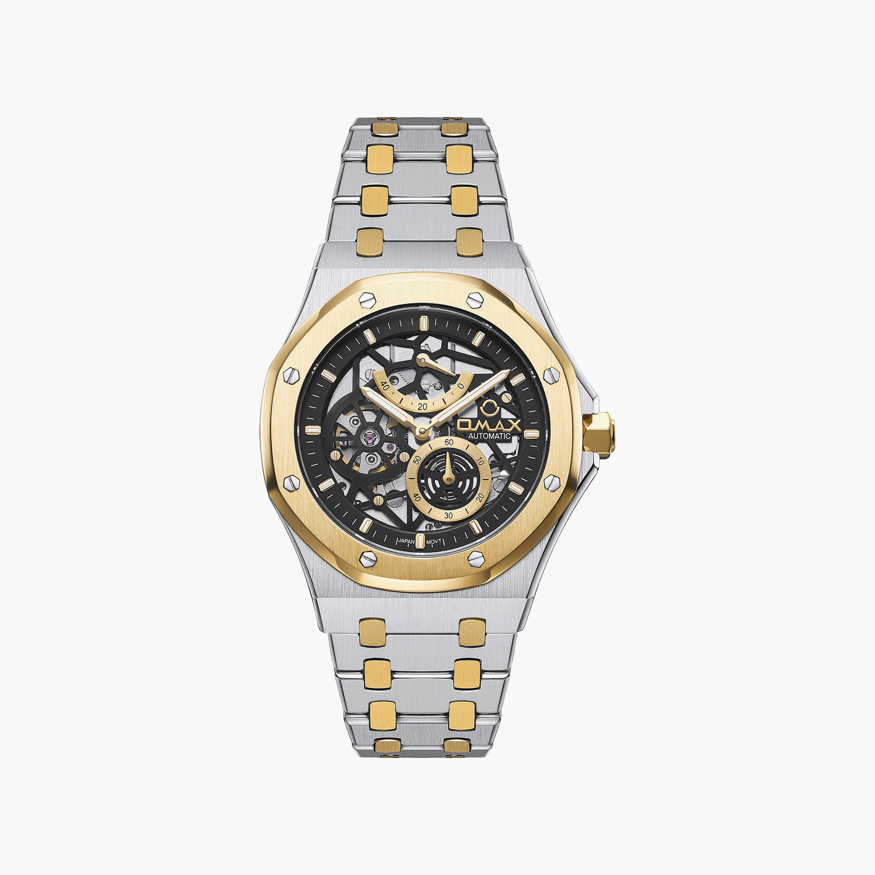 OMAX Men's Automatic Round 40 MM Butterfly Buckle Watch | OAOR028T2TI-men-watchesandjewellery-watches-image-1