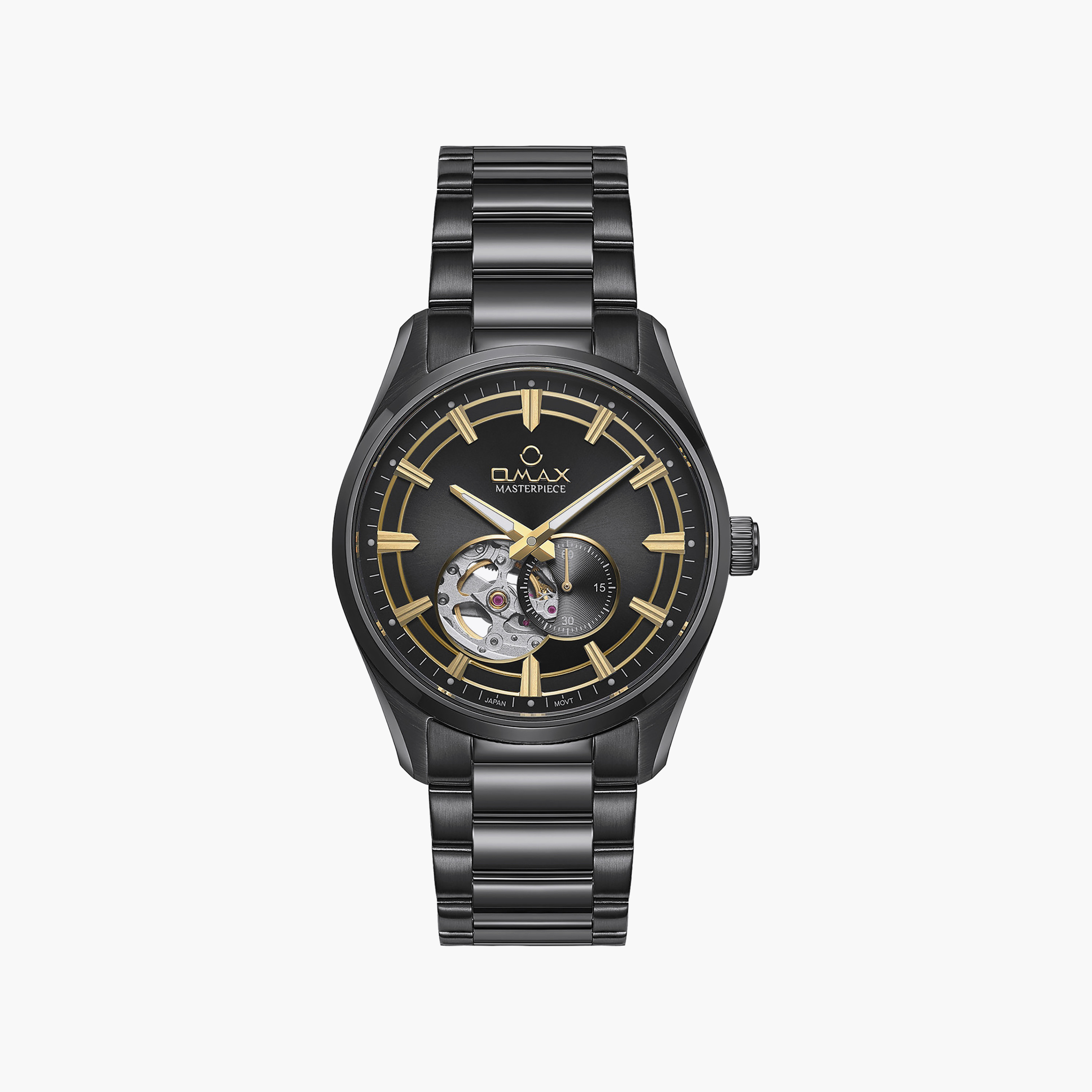 OMAX Men's Automatic Round 40 MM Butterfly Buckle Watch | OAOR035M22Y-men-watchesandjewellery-watches-image-1