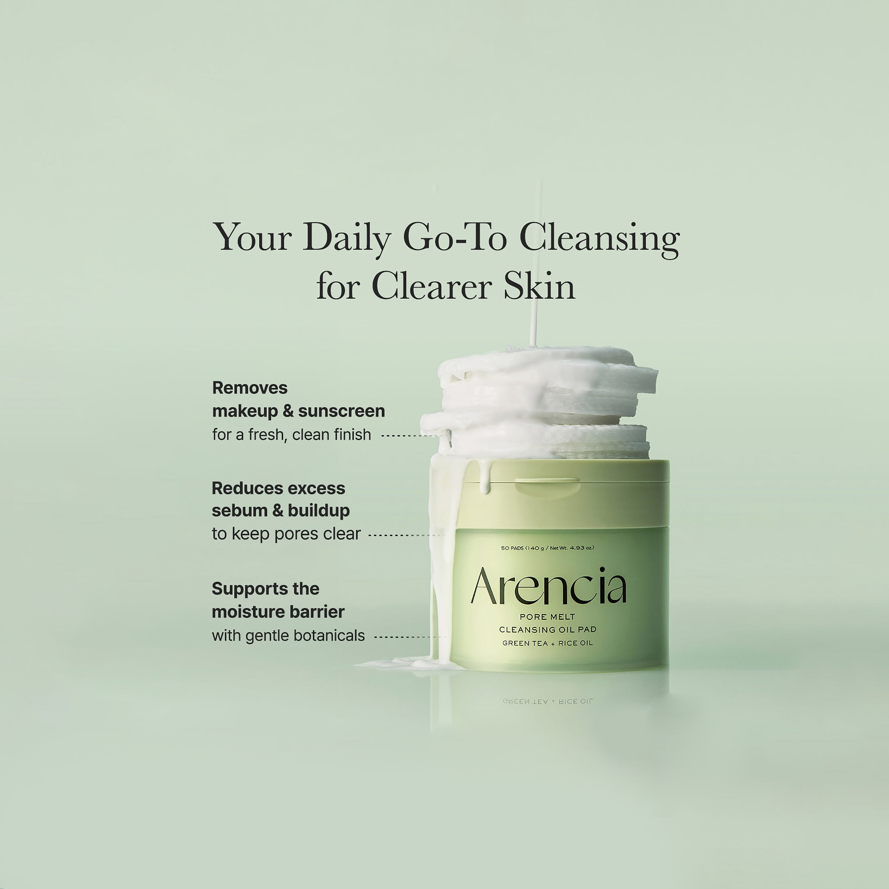 وسادة زيتية لتنظيف المسام من أرينسيا، 50 وسادة، 140 غرام-beautyandpersonalcare-kbeauty-skin-moisturisers-facemoisturisers-image-4