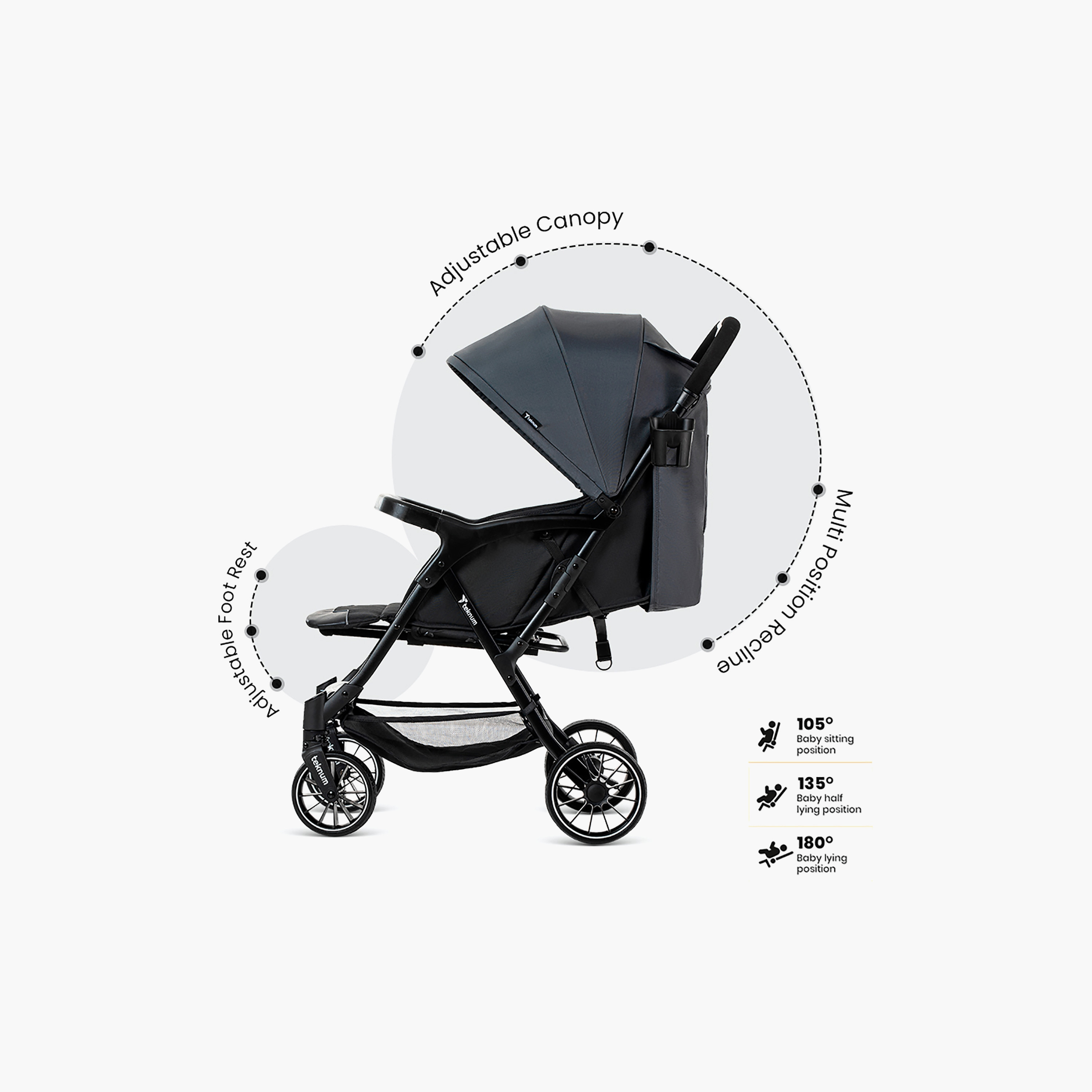 Teknum Flylite Stroller with Cup Holder-baby-gear-strollersandprams-strollers-image-5
