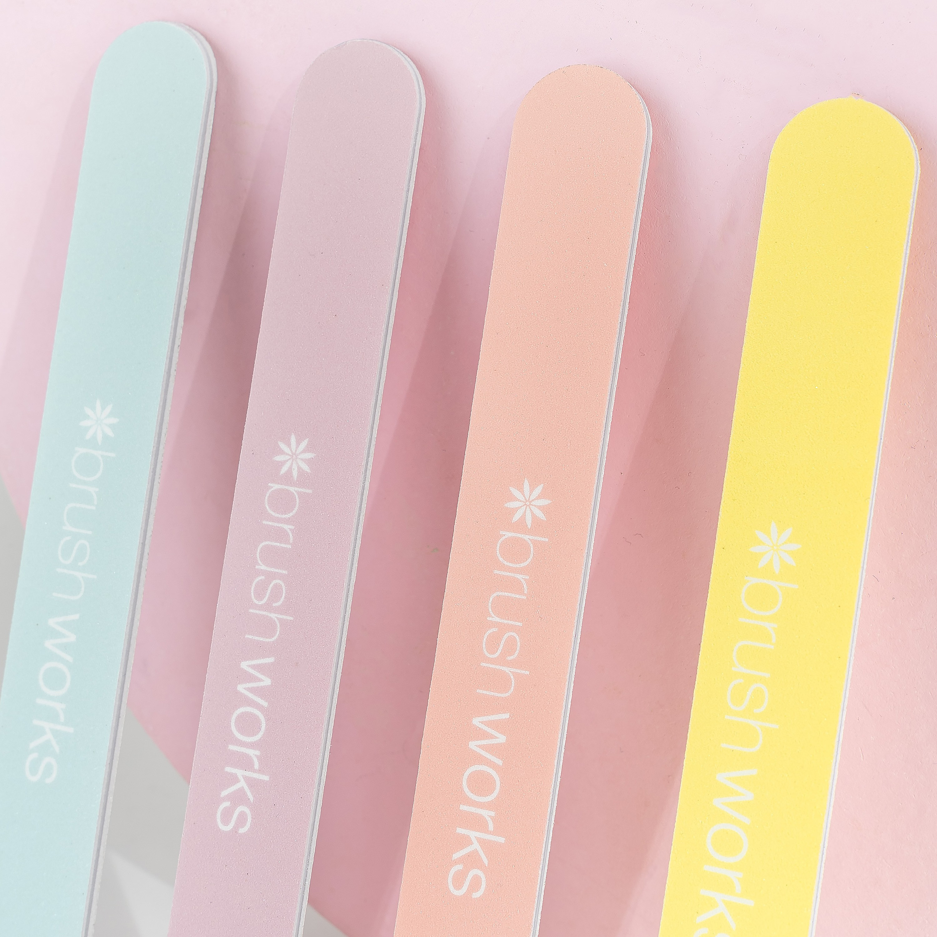 Brushworks Pastel Coloured Nail Files 4 Pcs-beautyandpersonalcare-skin-treatments-image-2