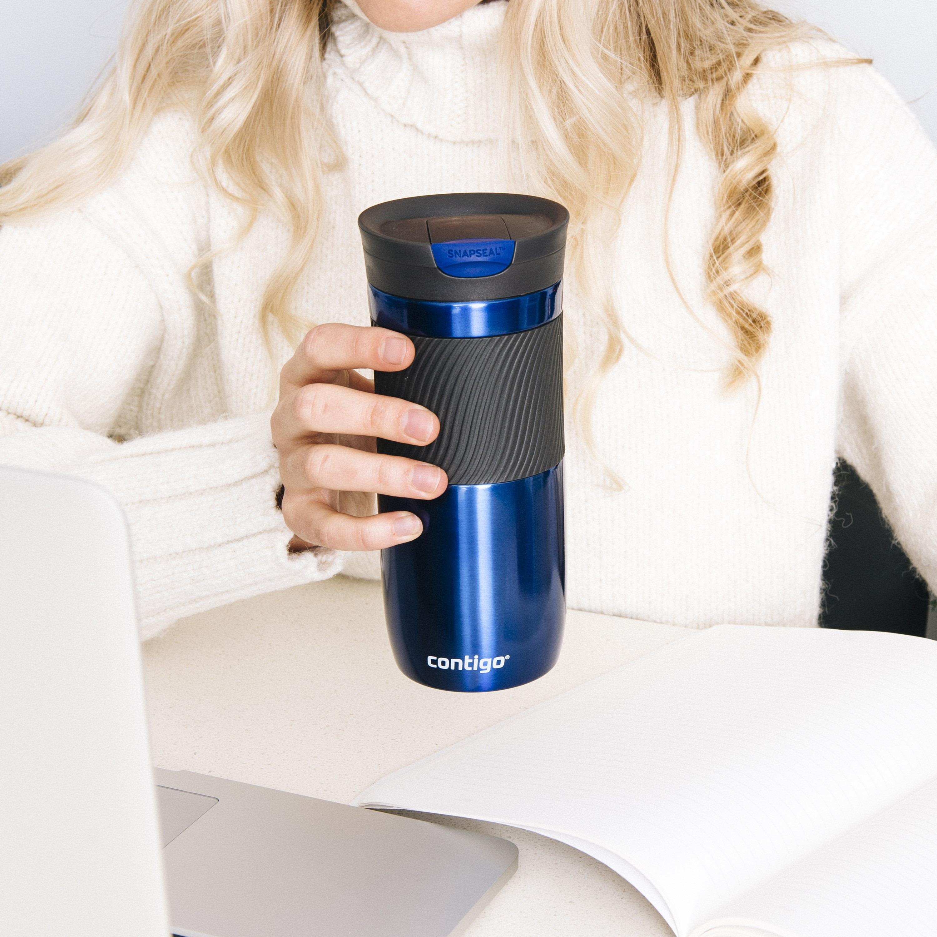 Contigo Plain Stainless Steel Travel Mug with Snap Spout and Leak Resistant Design - 470 ml-school-waterbottles-image-7