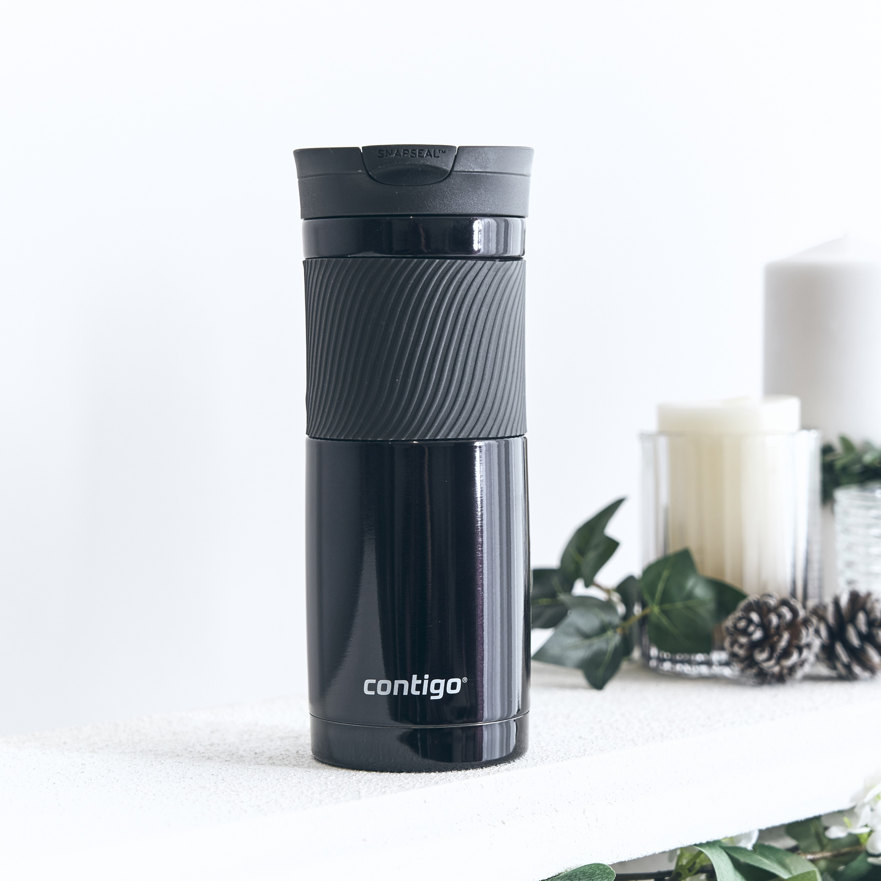 Contigo Plain Stainless Steel Travel Mug with Snap Spout and Leak Resistant Design - 590 ml-school-waterbottles-image-3