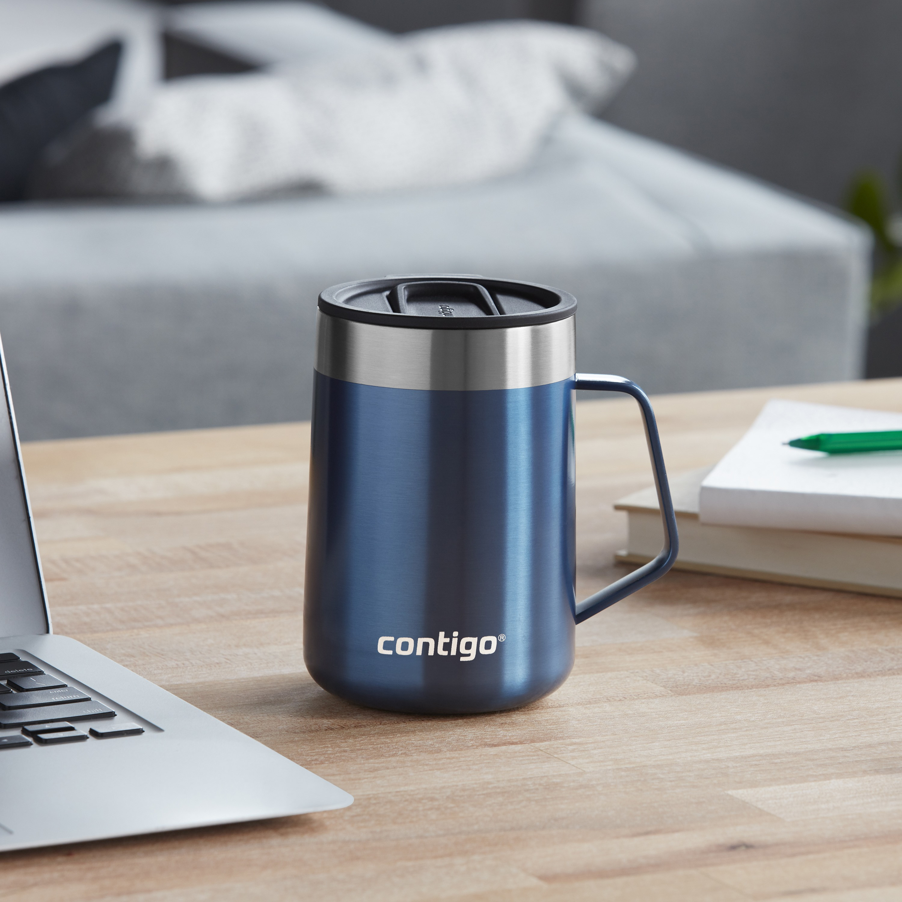 Contigo Plain Stainless Steel Water Bottle with Slide Spout and Leak Resistant Design - 420 ml-school-waterbottles-image-6