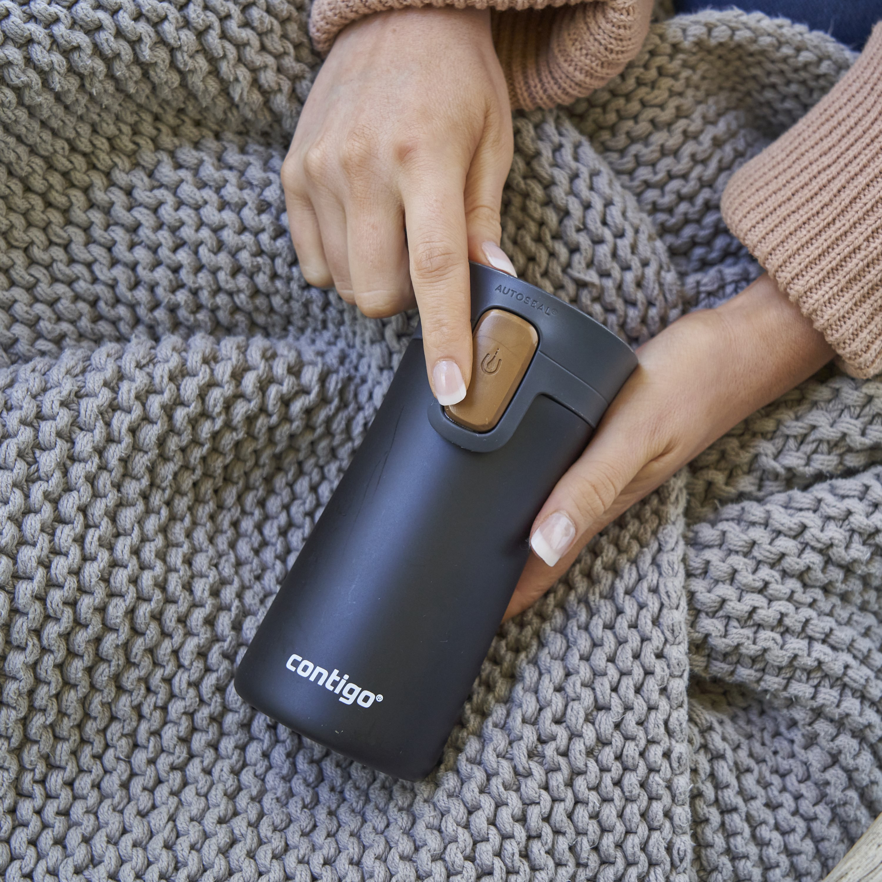 Contigo Plain Stainless Steel Travel Mug with Autoseal Spout and Leak Resistant Design - 300 ml-school-waterbottles-image-3