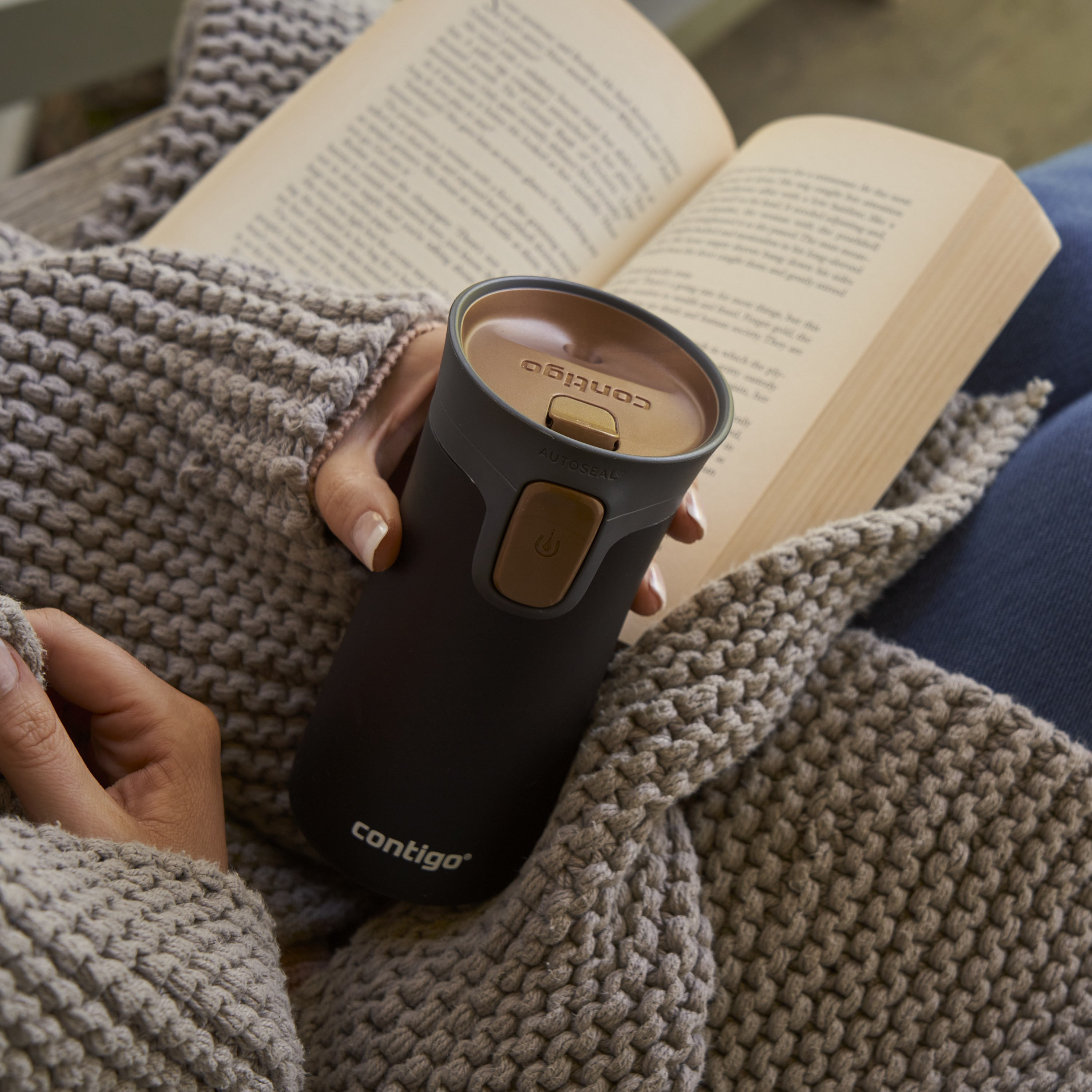 Contigo Plain Stainless Steel Travel Mug with Autoseal Spout and Leak Resistant Design - 300 ml-school-waterbottles-image-7