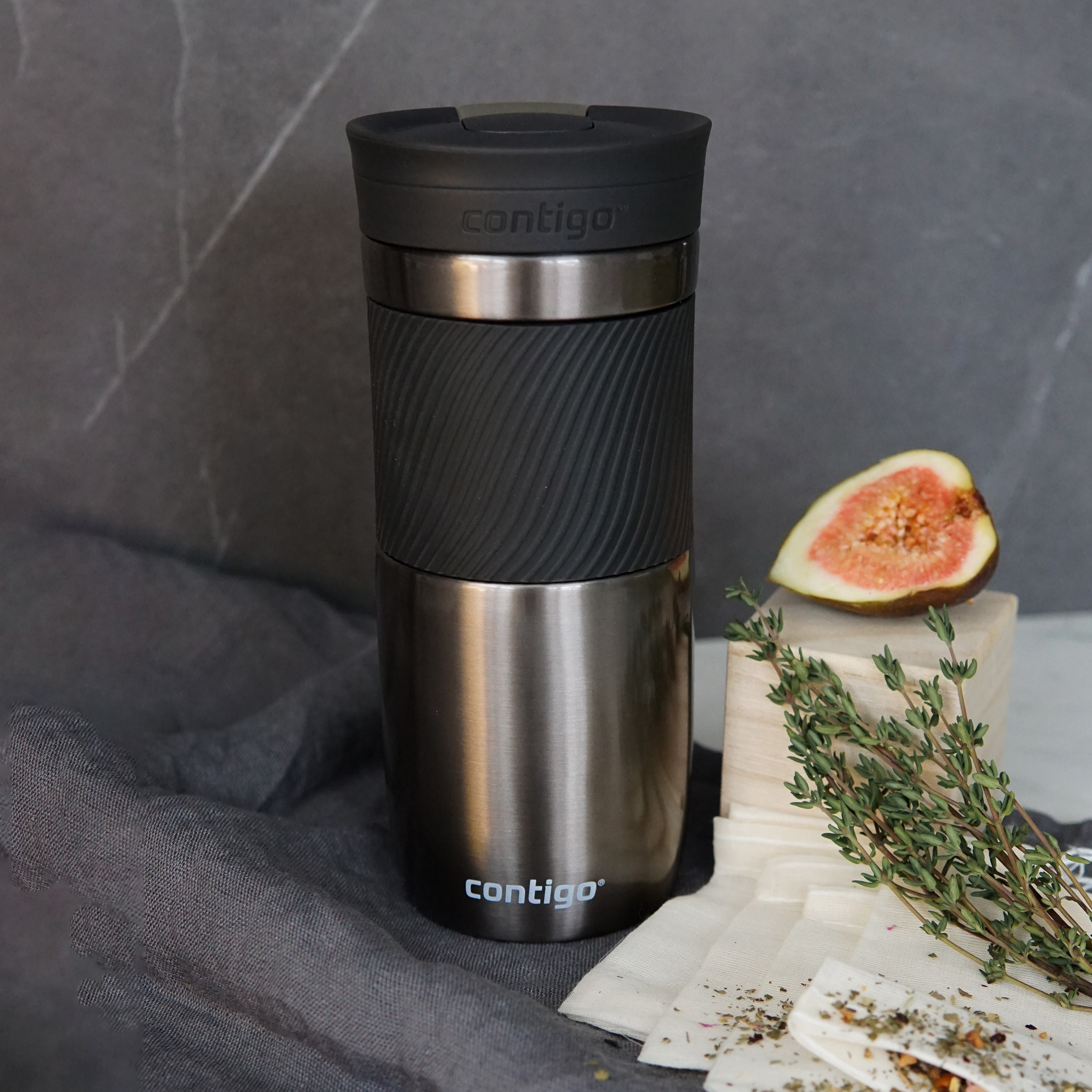 Contigo Plain Stainless Steel Travel Mug with Snap Spout and Leak Resistant Design - 470 ml-school-waterbottles-image-5