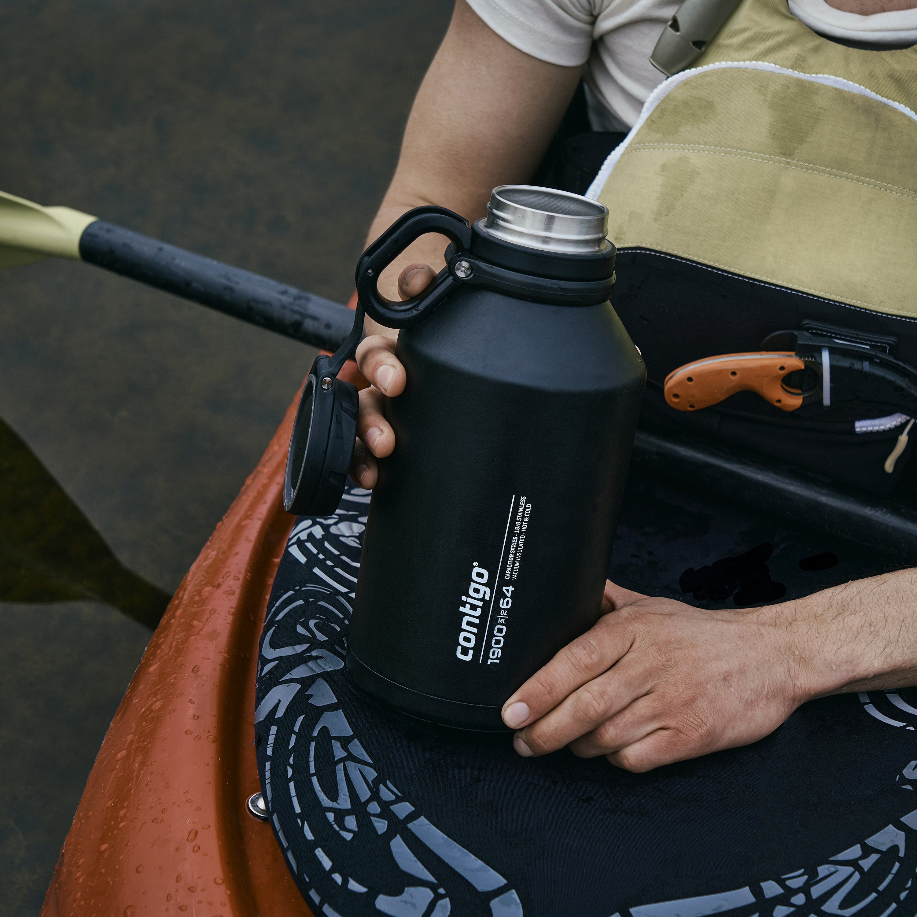 Contigo Plain Stainless Steel Water Bottle with Wide Mouth and Leak Resistant Design - 1900 ml-school-waterbottles-image-6