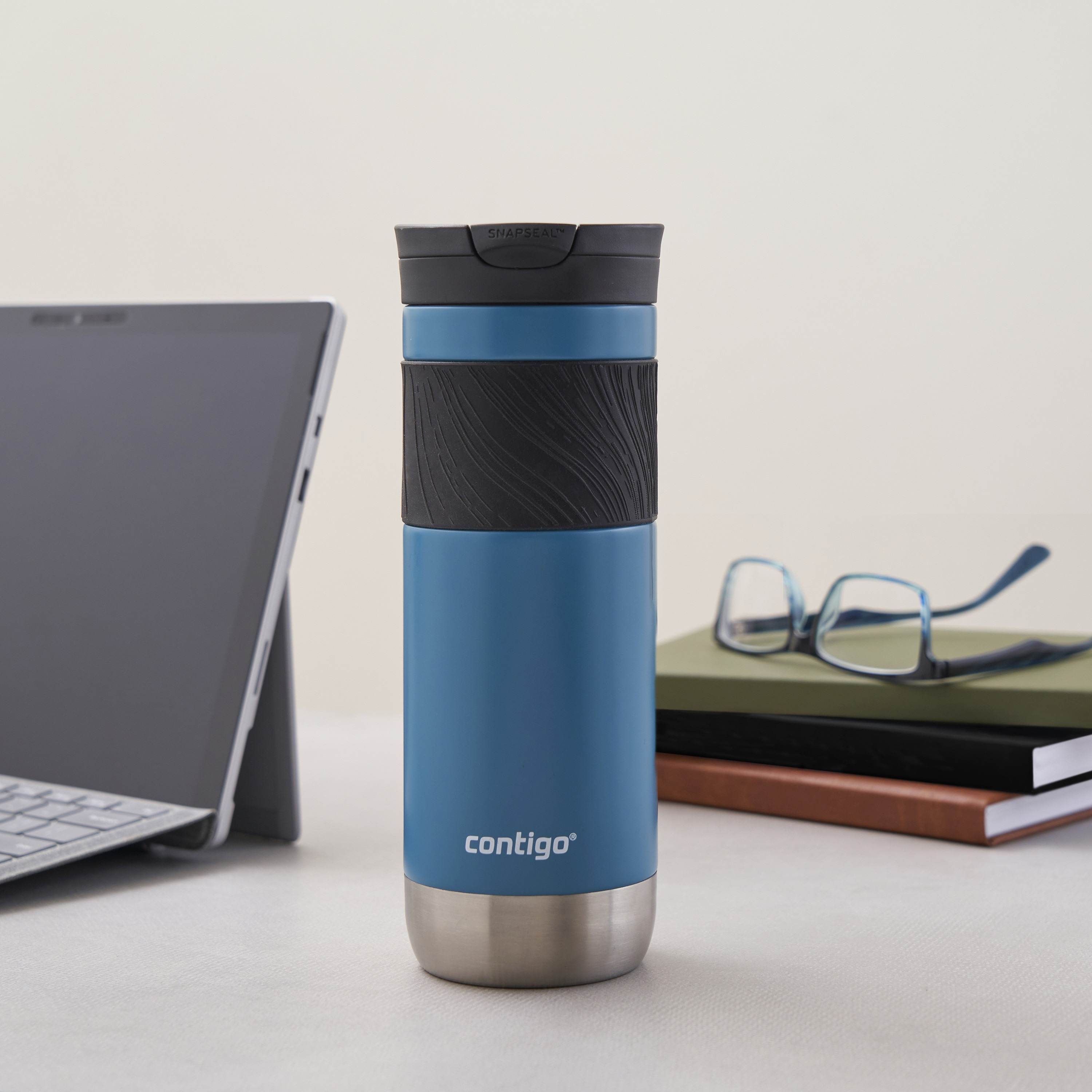 Contigo Plain Stainless Steel Travel Mug with Snap Spout and Leak Resistant Design - 590 ml-school-waterbottles-image-4