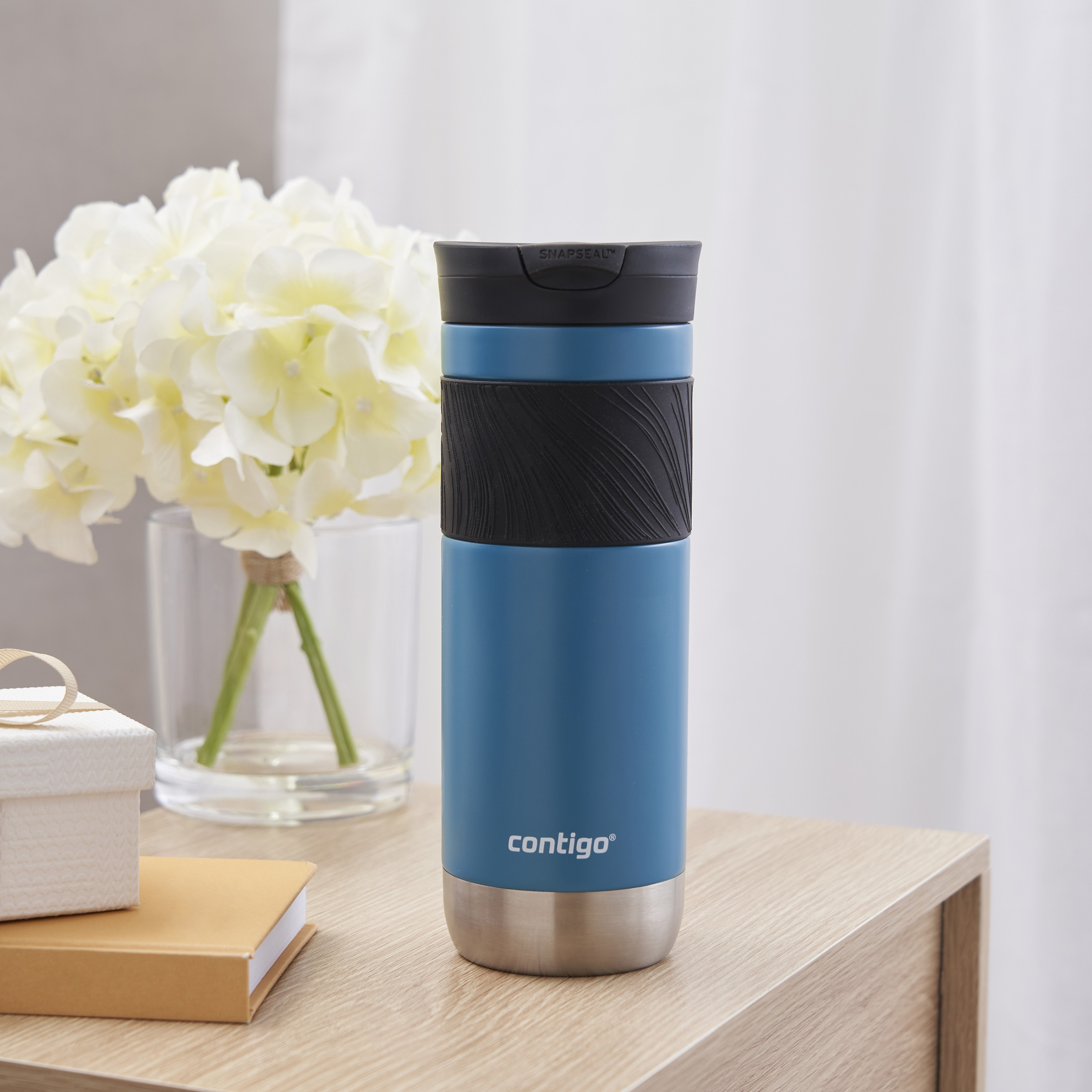 Contigo Plain Stainless Steel Travel Mug with Snap Spout and Leak Resistant Design - 590 ml-school-waterbottles-image-5
