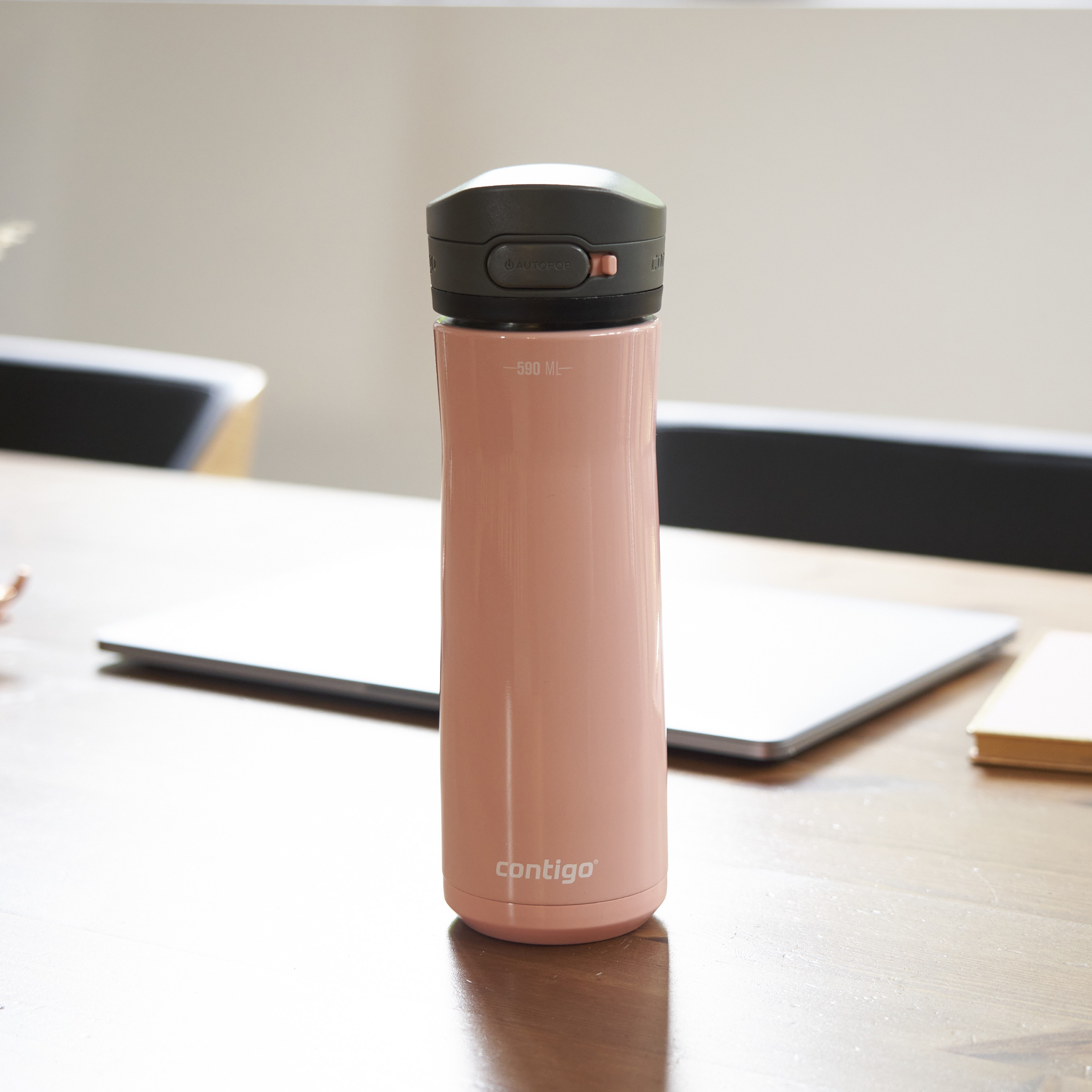 Contigo Plain Stainless Steel Water Bottle with Autoseal Spout and Leak Resistant Design - 590 ml-school-waterbottles-image-2
