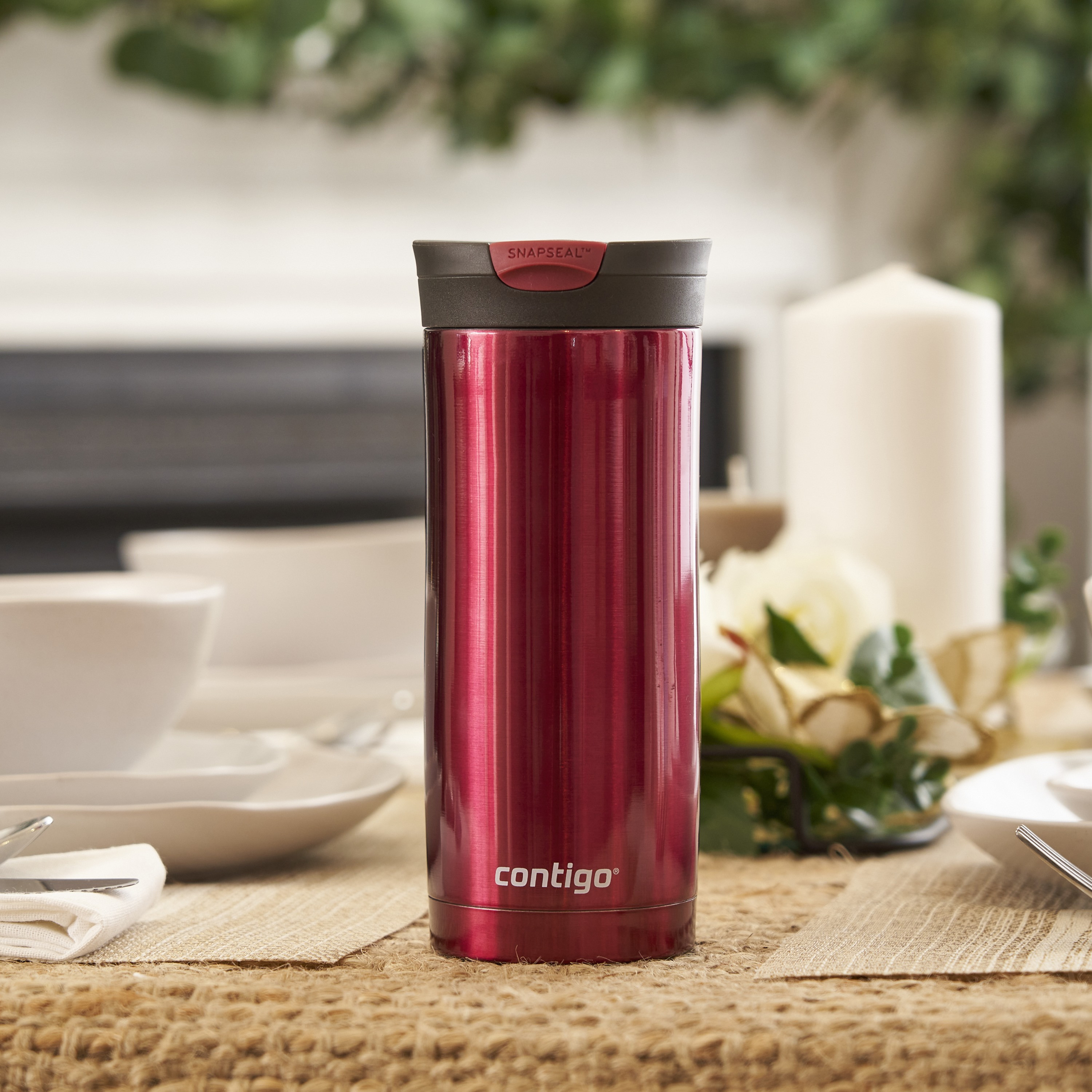 Contigo Plain Stainless Steel Travel Mug with Snap Spout and Leak Resistant Design - 470 ml-school-waterbottles-image-3
