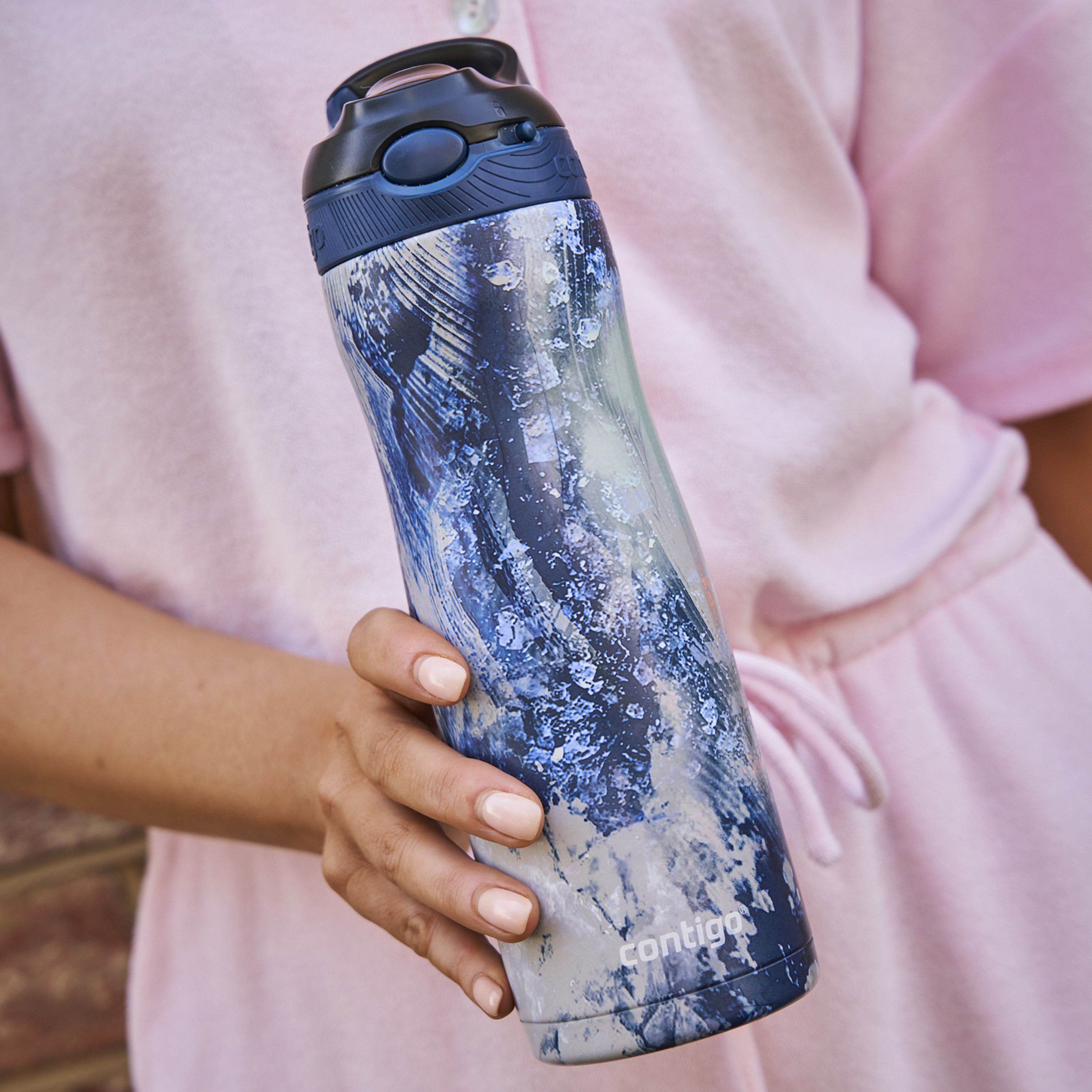 Contigo Abstract Stainless Steel Water Bottle with Sipper Spout and Leak Resistant Design - 590 ml-school-waterbottles-image-6