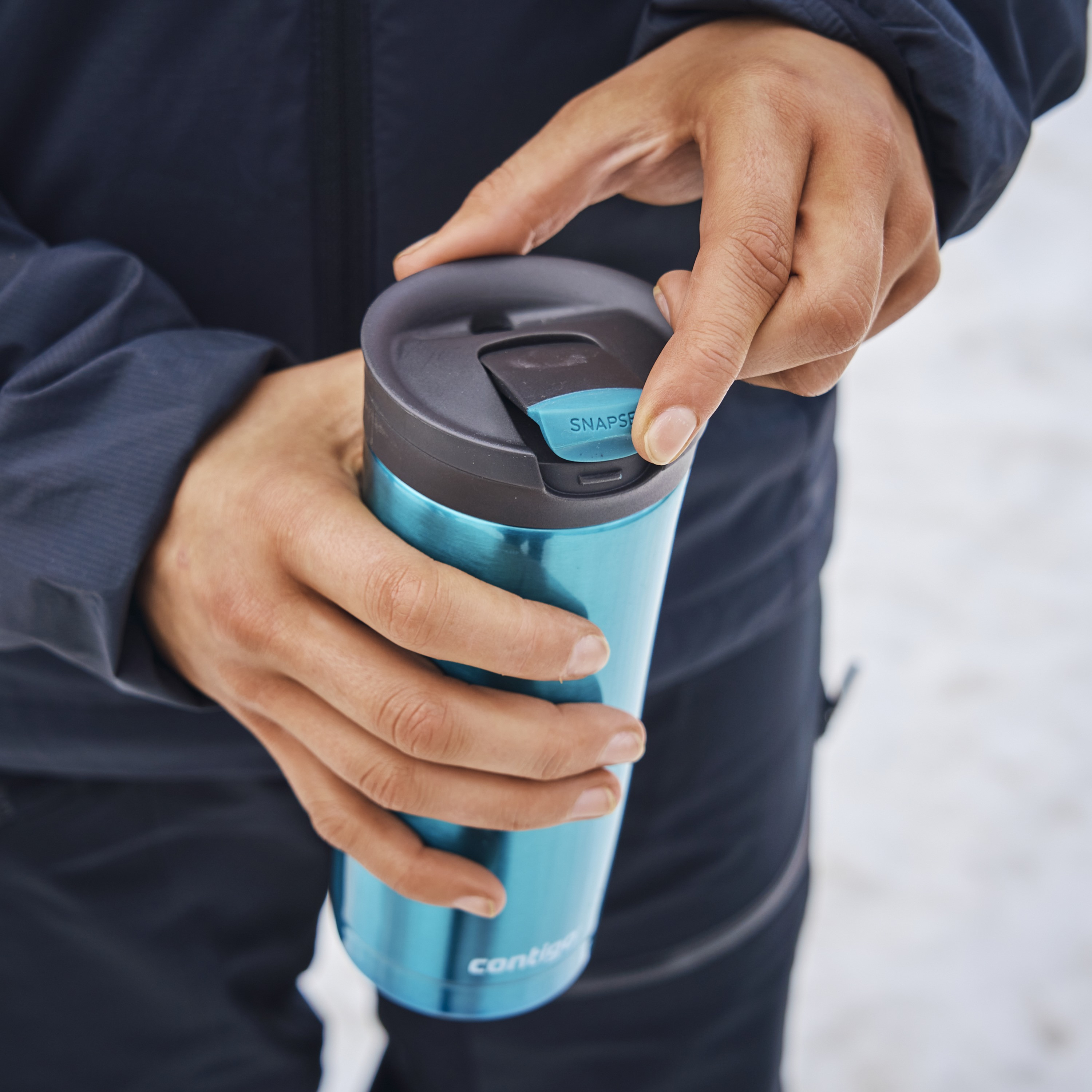 Contigo Plain Stainless Steel Travel Mug with Snap Spout and Leak Resistant Design - 470 ml-school-waterbottles-image-4