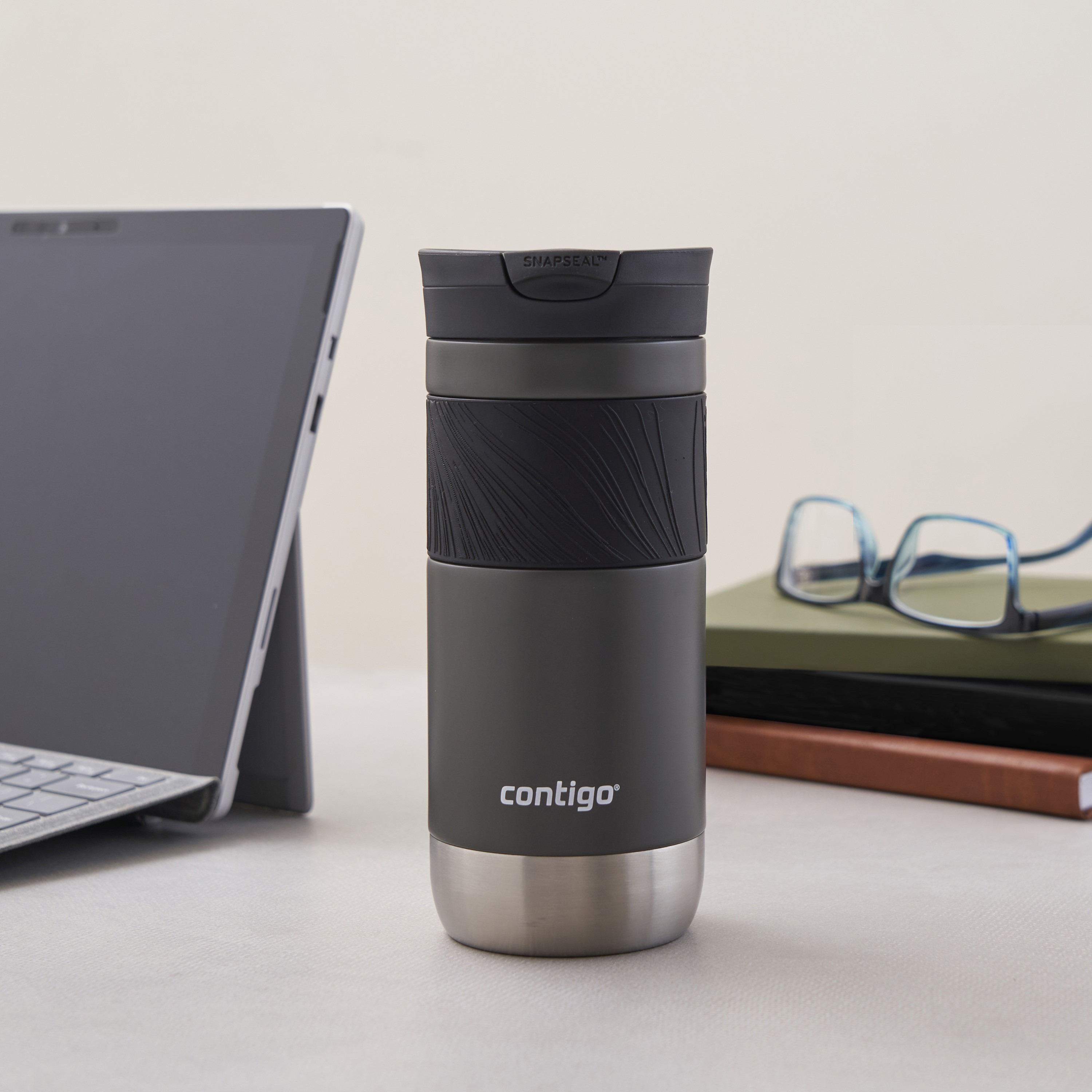 Contigo Plain Stainless Steel Travel Mug with Snap Spout and Leak Resistant Design - 470 ml-school-waterbottles-image-10