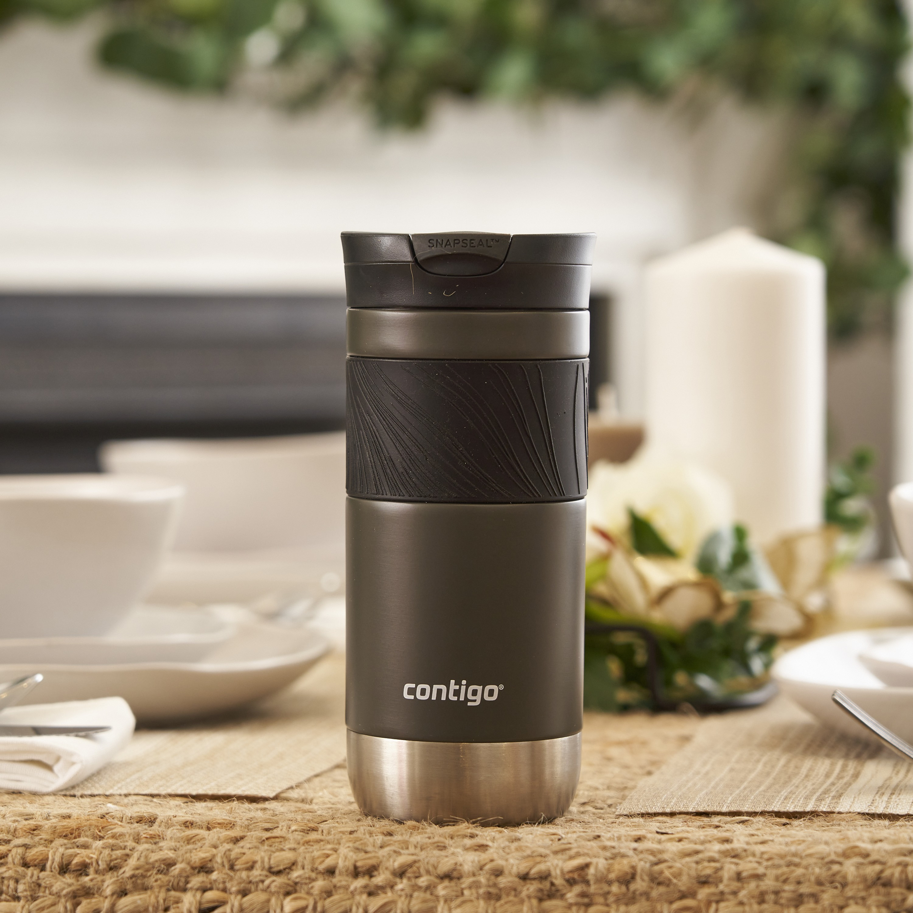 Contigo Plain Stainless Steel Travel Mug with Snap Spout and Leak Resistant Design - 470 ml-school-waterbottles-image-3