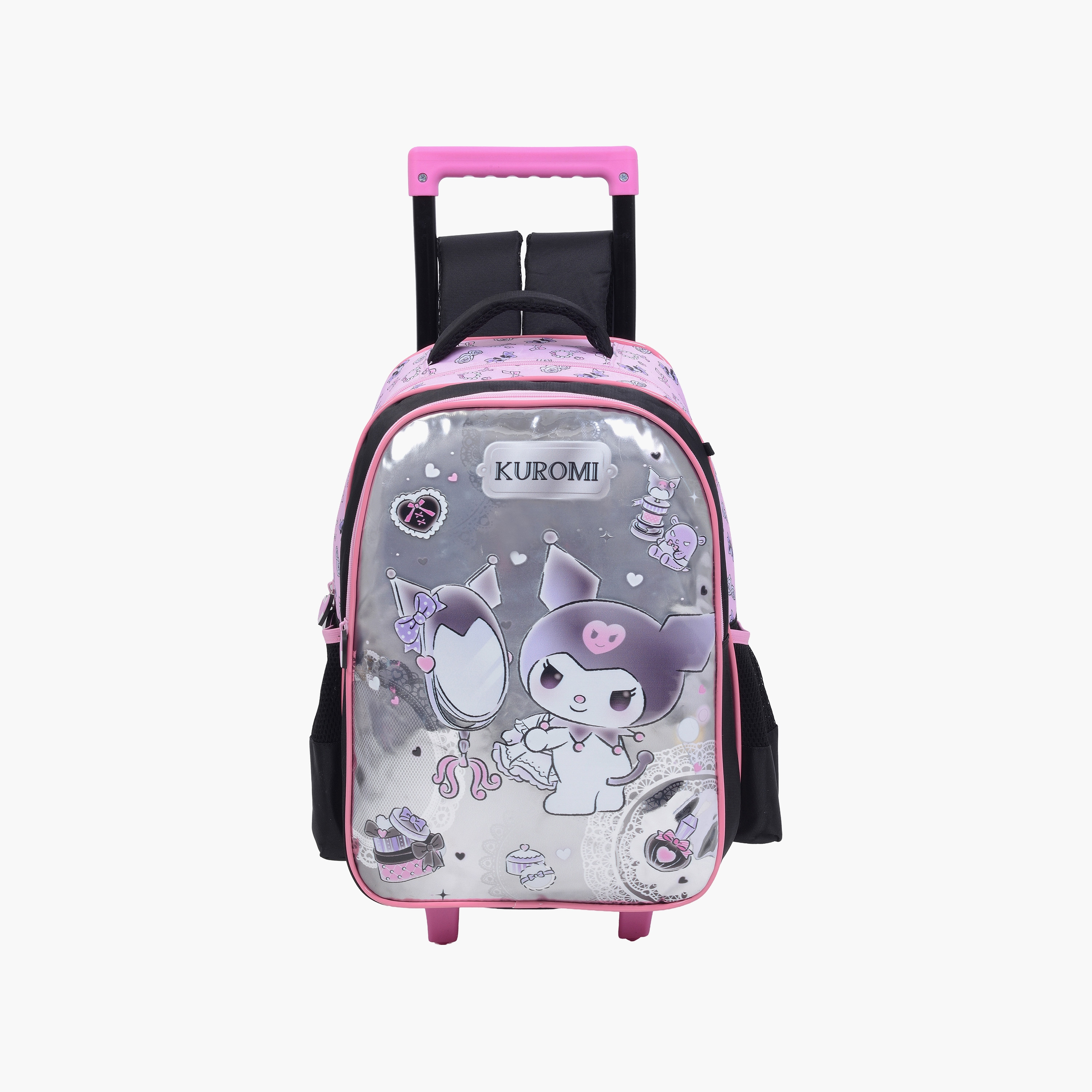 Kuromi Trolley Backpack for Girls 8-13 Yrs with Pencil Case - 16 Inch-school-bagsandbackpacks-trolleybags-image-1