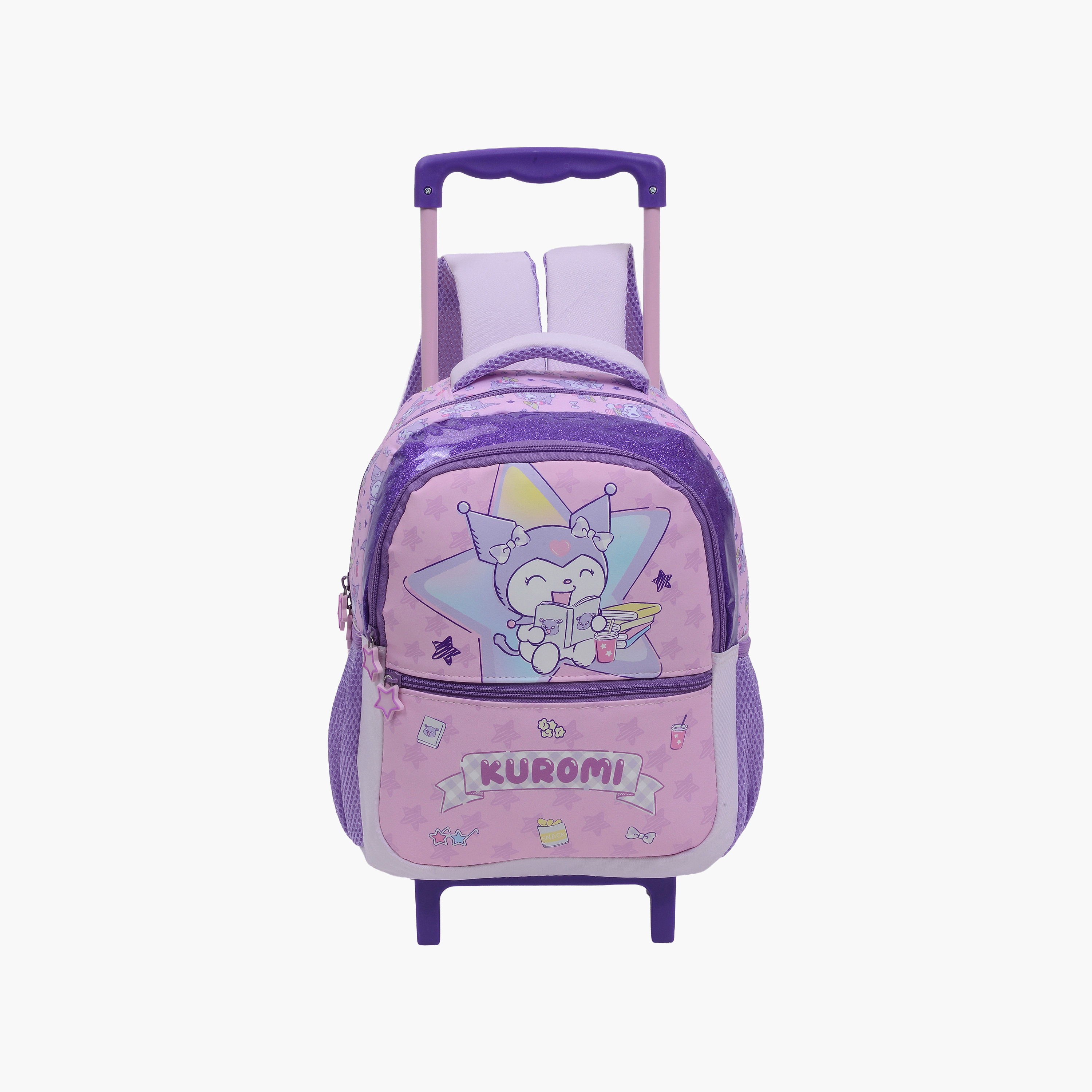 Kuromi Trolley Backpack for Girls 5-8 Yrs - 13.5 Inch-school-bagsandbackpacks-trolleybags-image-1