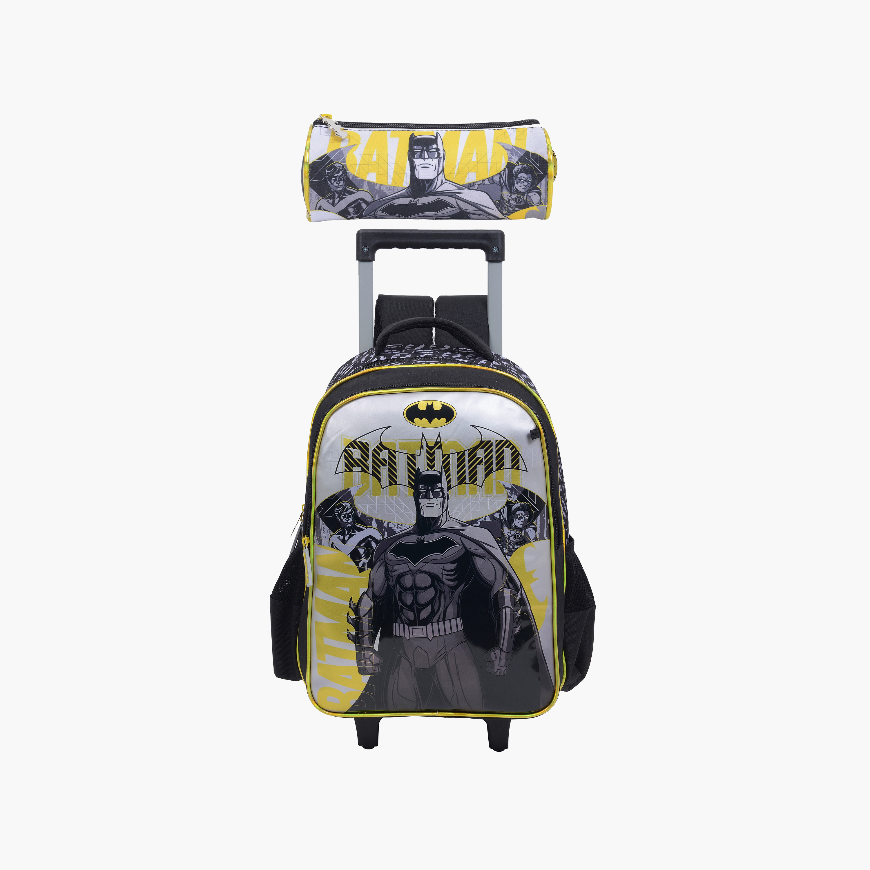 Batman Trolley Backpack for Boys 8-13 Yrs with Pencil Case - 16 Inch-school-bagsandbackpacks-trolleybags-image-2