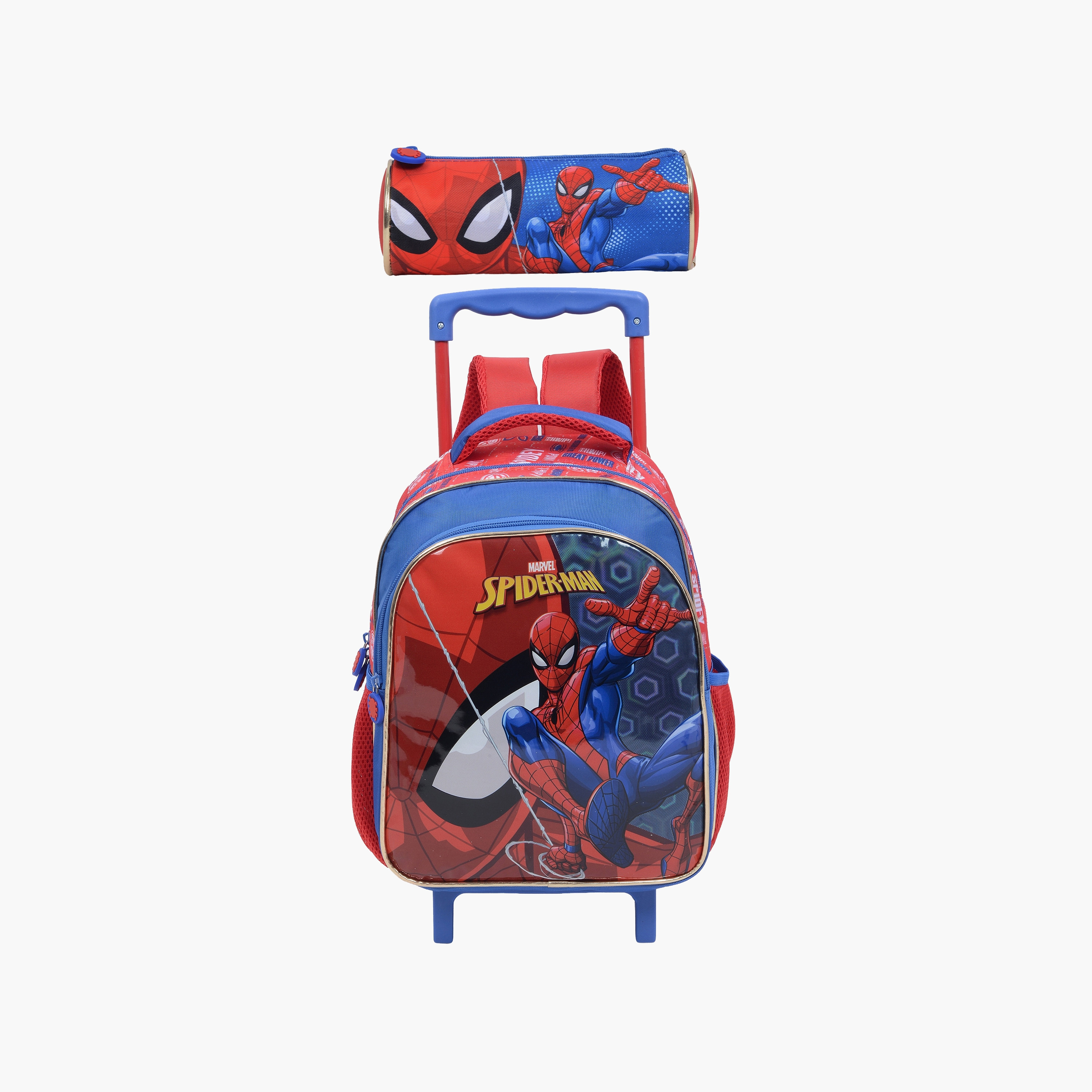 Spiderman Trolley Backpack for Boys 5-8 Yrs with Pencil Case - 13.5 Inch-school-bagsandbackpacks-trolleybags-image-1