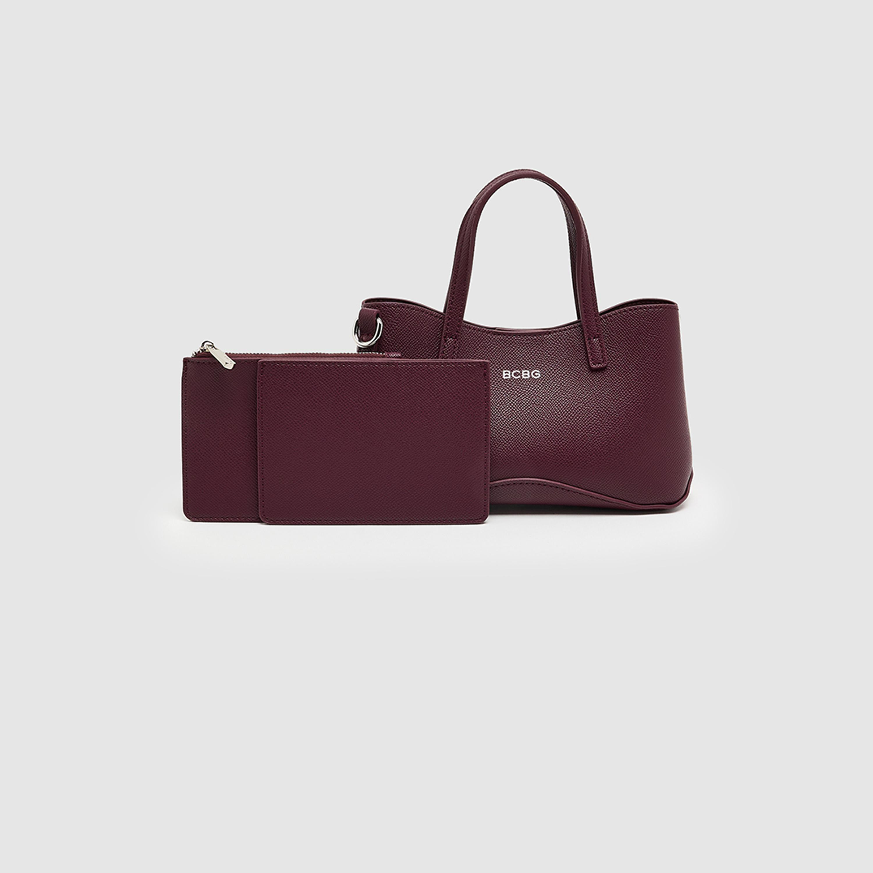 BCBG Textured Top Handle Shoulder Bag with Zipper Closure and Adjustable Strap | 21 X 14 X 8 CM-women-bagsandwallets-handbags-image-1