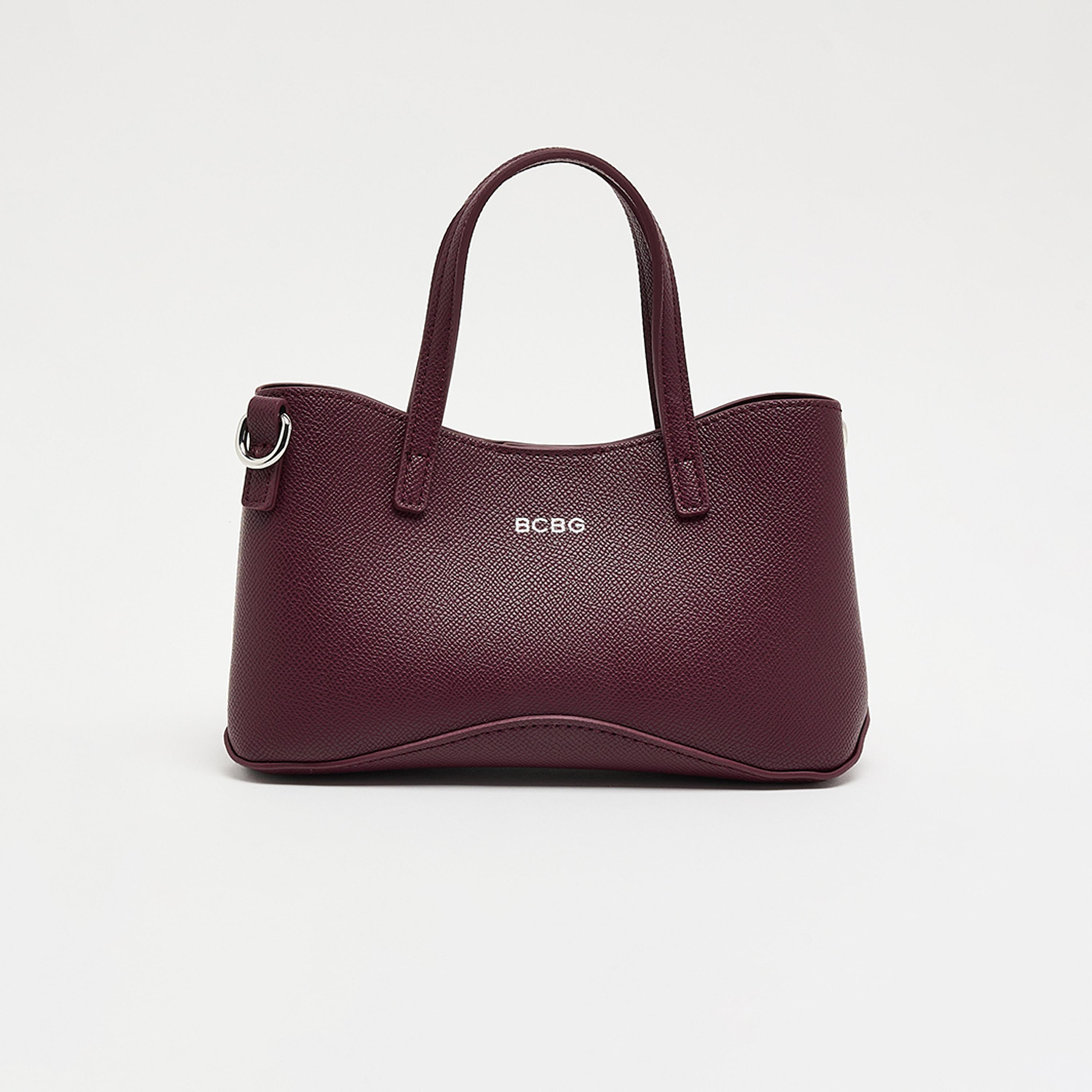BCBG Textured Top Handle Shoulder Bag with Zipper Closure and Adjustable Strap | 21 X 14 X 8 CM-women-bagsandwallets-handbags-image-4