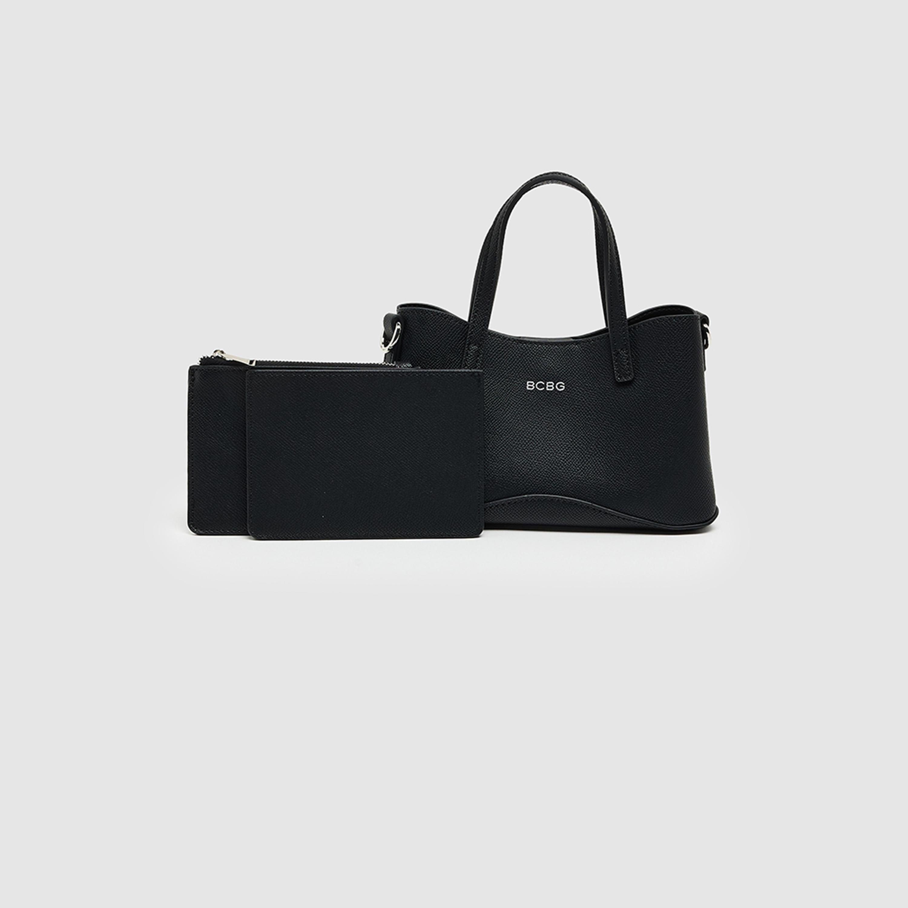 BCBG Textured Top Handle Shoulder Bag with Zipper Closure and Adjustable Strap | 21 X 14 X 8 CM-women-bagsandwallets-handbags-image-1