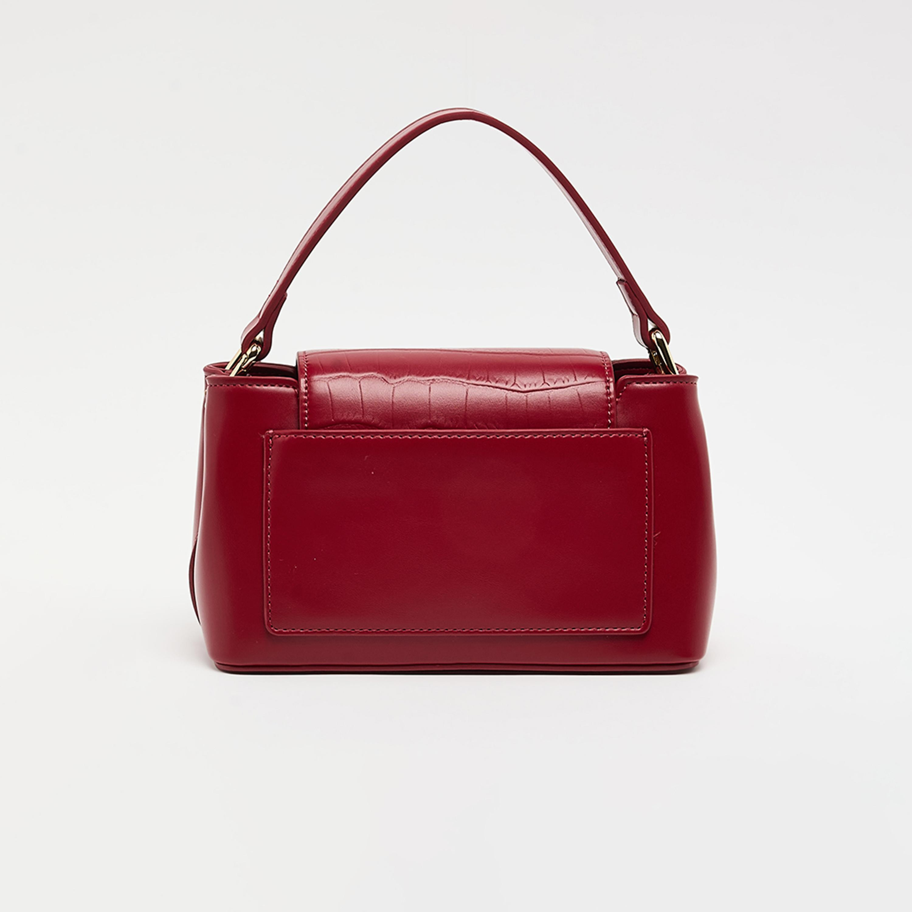 BCBG Textured Top Handle Shoulder Bag with Twist Lock Closure and Adjustable Strap | 23 X 13 X 9 CM-women-bagsandwallets-handbags-image-2