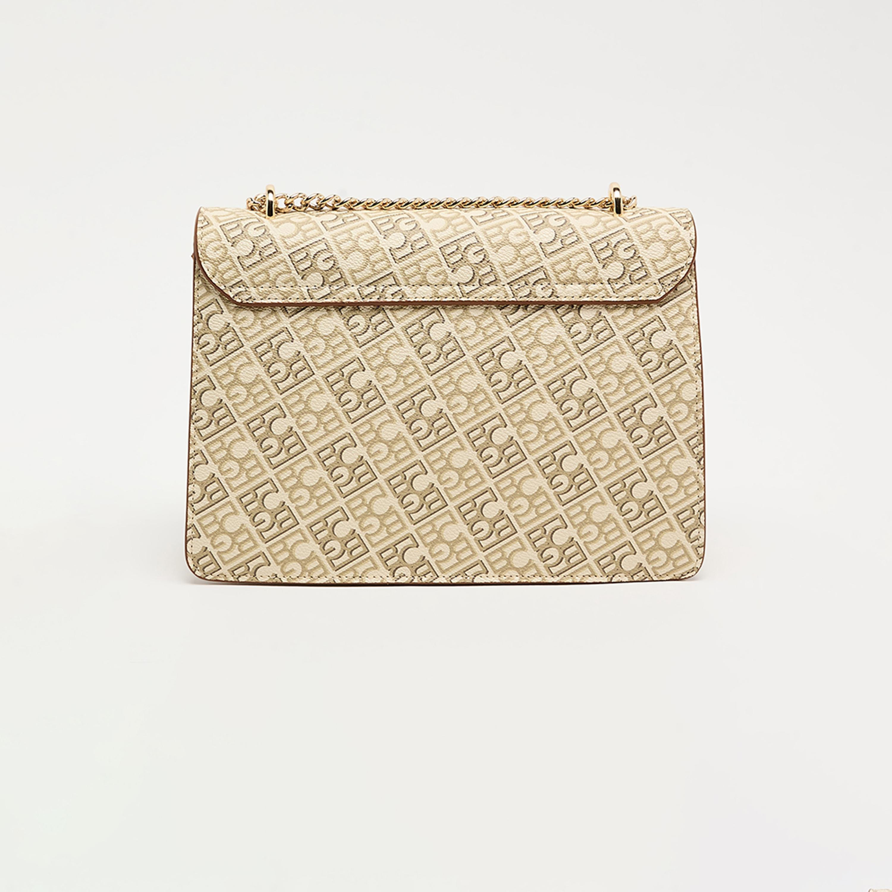 بي سي بي جي - شنطة كتف مطبوعة بإغلاق مغناطيسي وحزام سلسلة | 24 × 17 × 8 سم-women-bagsandwallets-handbags-image-2