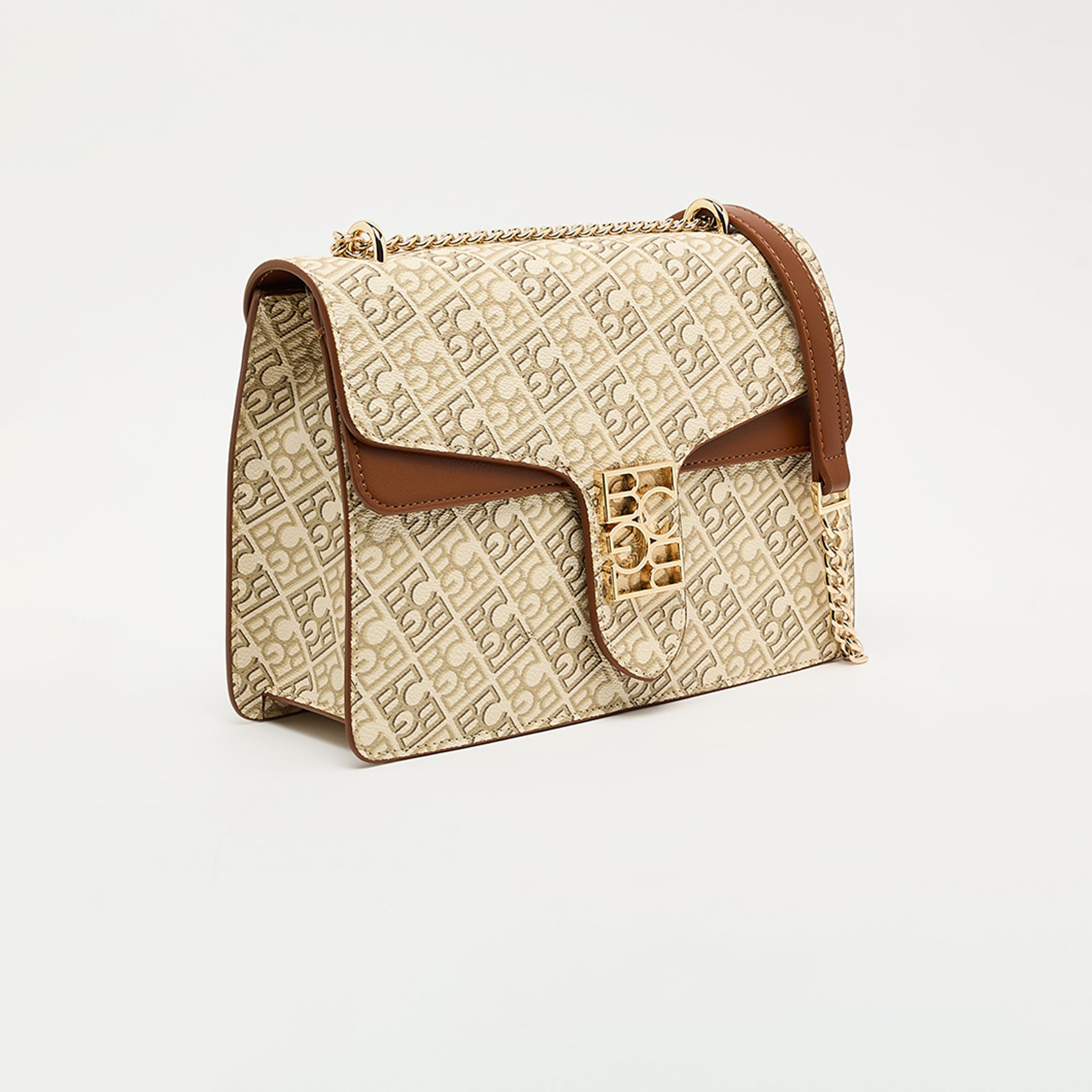 بي سي بي جي - شنطة كتف مطبوعة بإغلاق مغناطيسي وحزام سلسلة | 24 × 17 × 8 سم-women-bagsandwallets-handbags-image-3