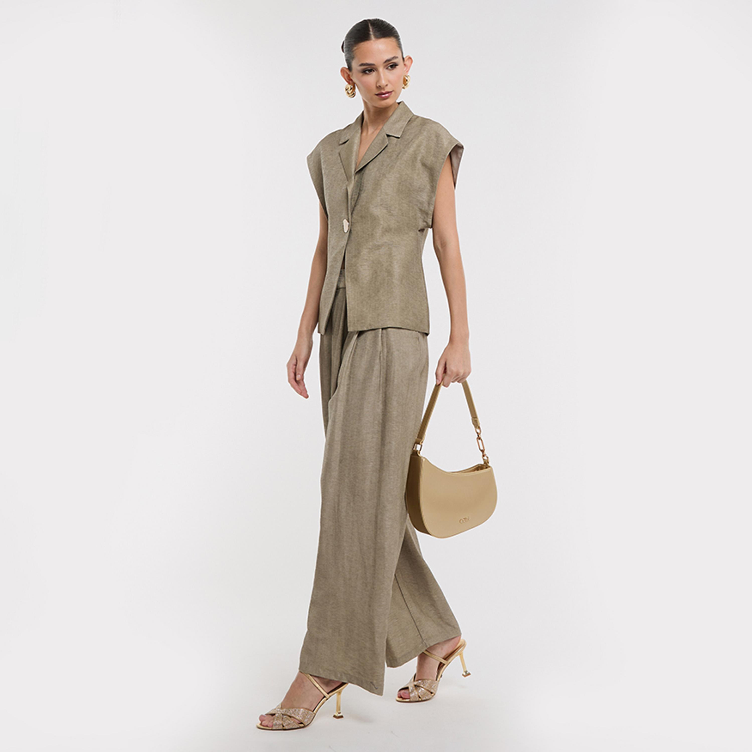 BCBG Plain Top Handle Shoulder Bag with Zipper Closure and Detachable Strap | 26 X 23 X 6 CM-women-bagsandwallets-handbags-image-2