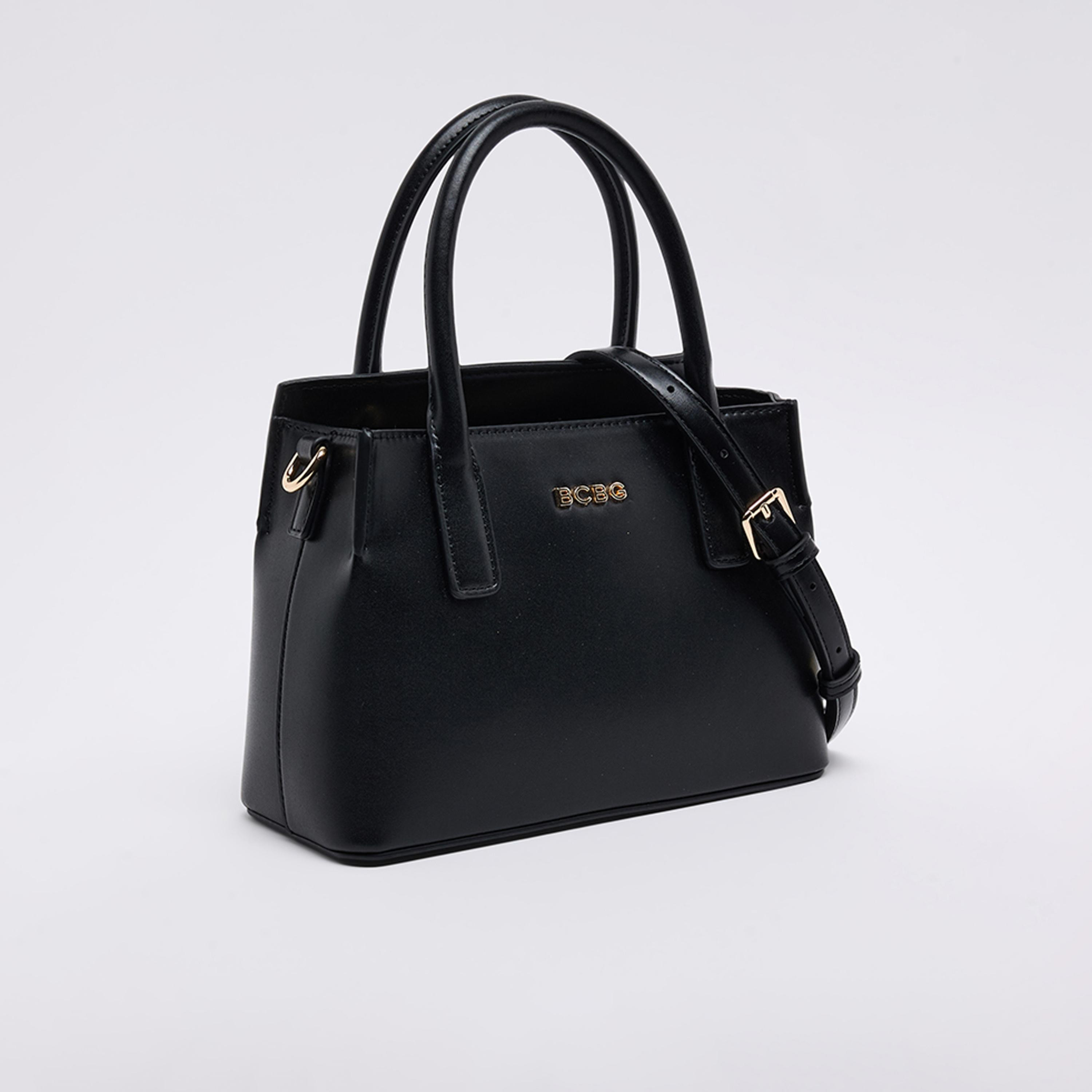 BCBG Plain Top Handle Satchel Bag with Zipper Closure and Adjustable Strap | 33 X 17 X 10 CM-women-bagsandwallets-handbags-image-1