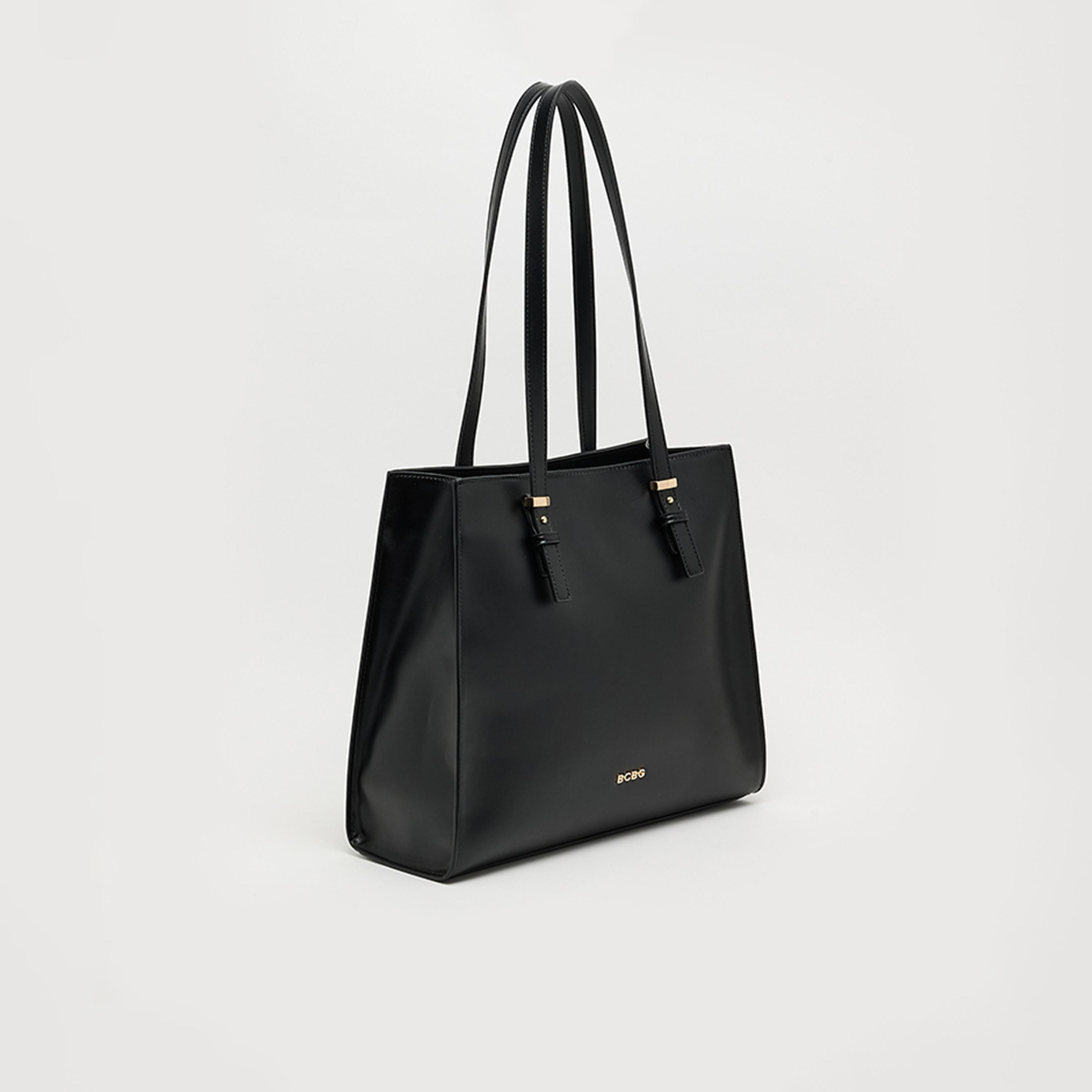 BCBG Plain Top Handle Shoulder Bag with Zipper Closure | 35 X 30 X 13 CM-women-bagsandwallets-handbags-image-1