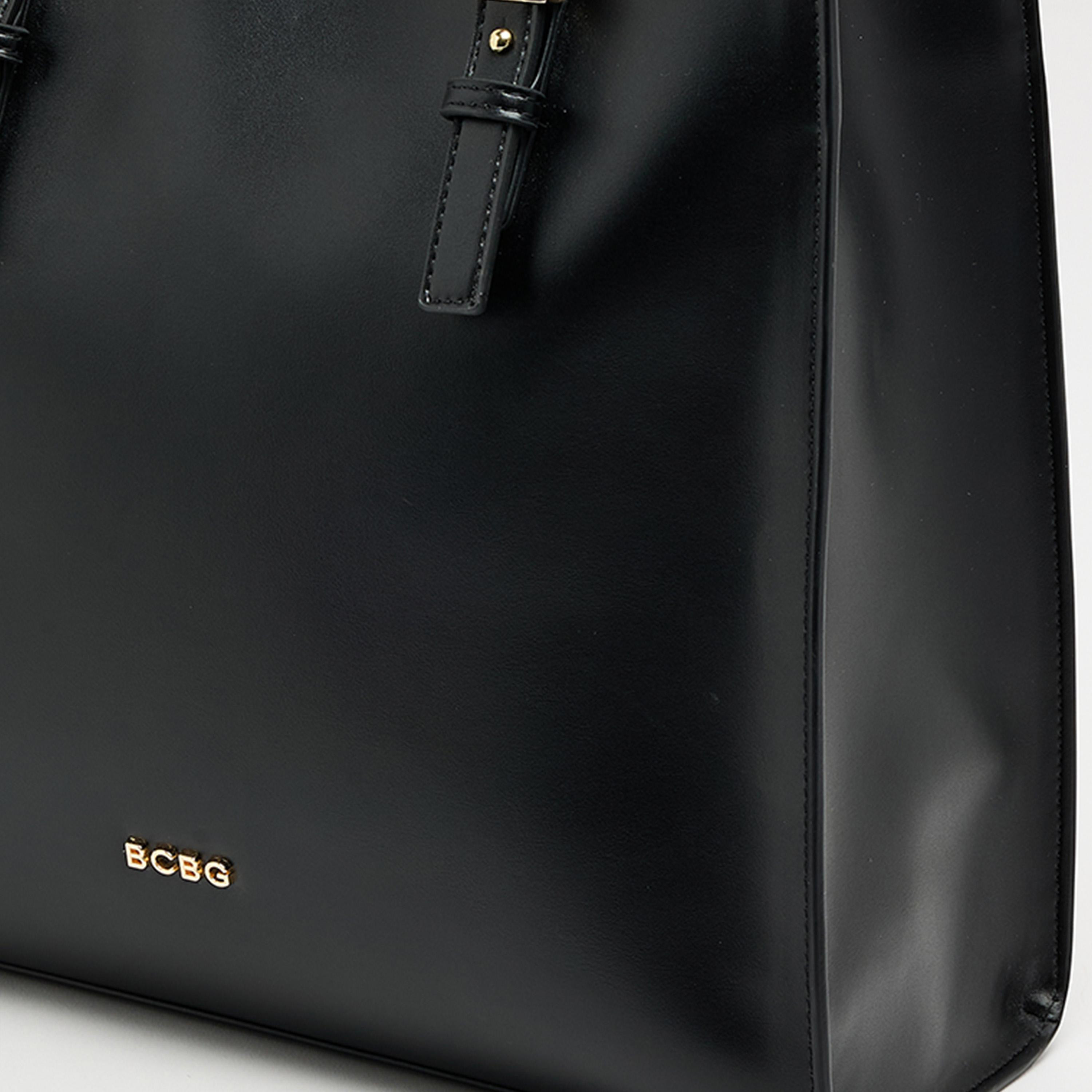 BCBG Plain Top Handle Shoulder Bag with Zipper Closure | 35 X 30 X 13 CM-women-bagsandwallets-handbags-image-4