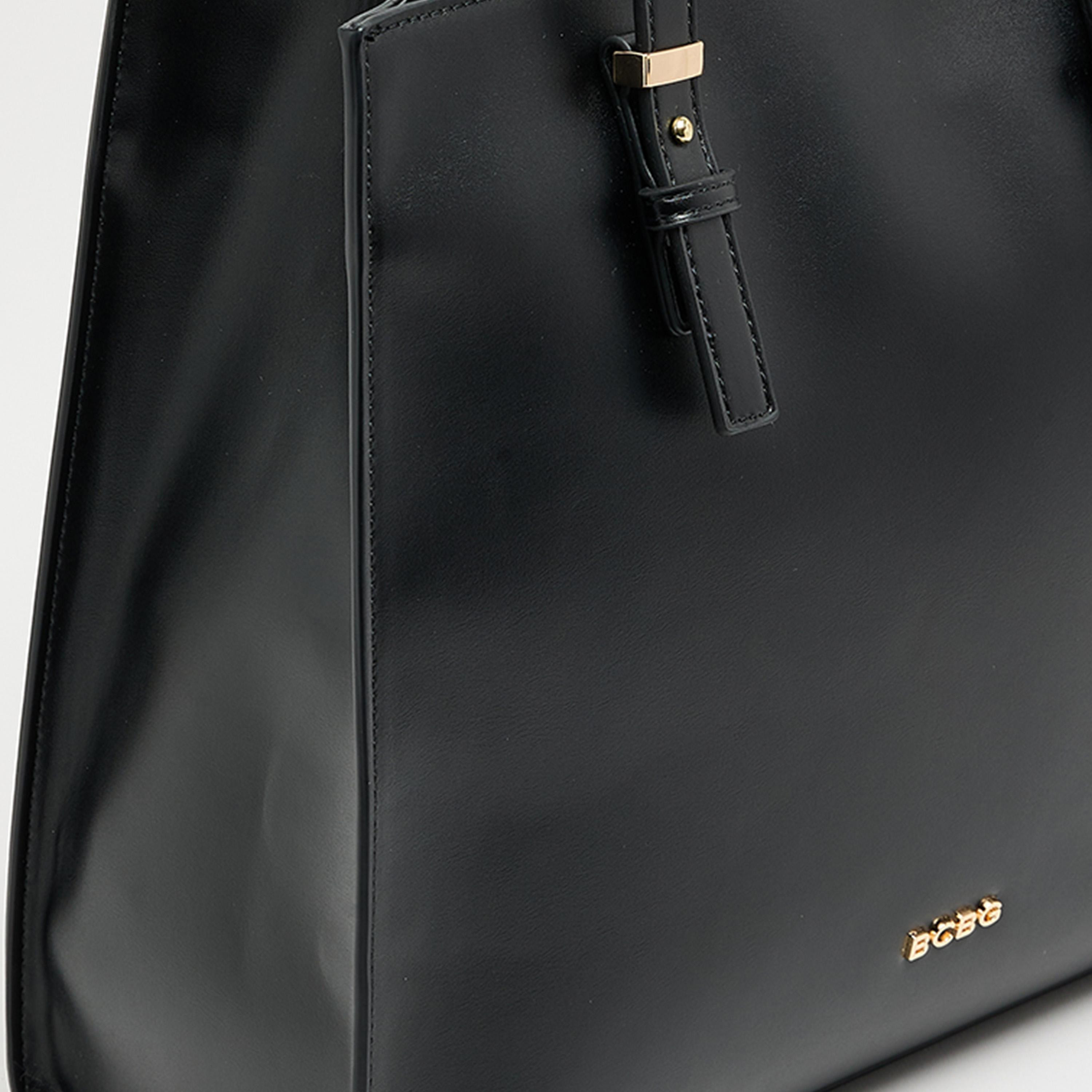 BCBG Plain Top Handle Shoulder Bag with Zipper Closure | 35 X 30 X 13 CM-women-bagsandwallets-handbags-image-7