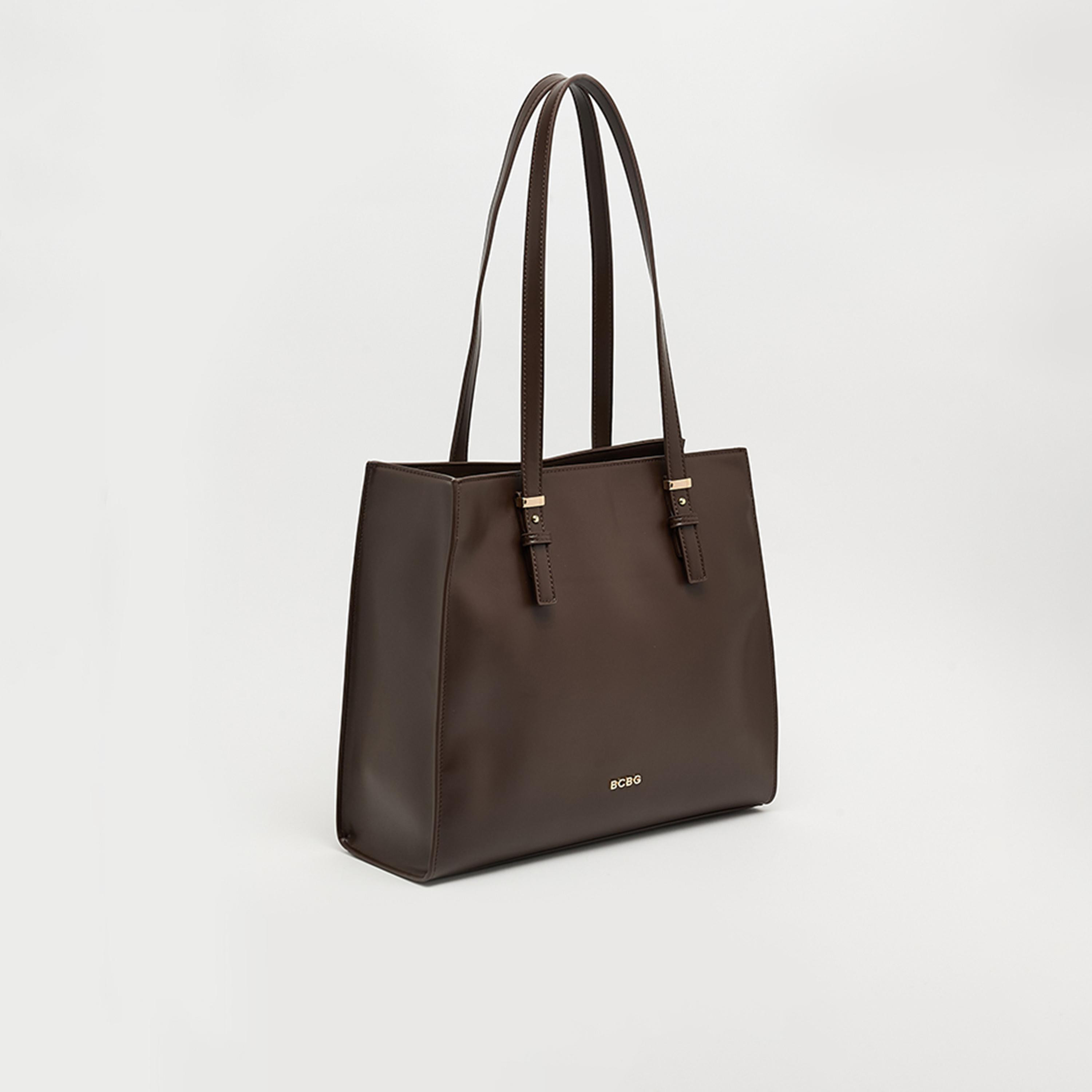 BCBG Plain Top Handle Shoulder Bag with Zipper Closure | 35 X 30 X 13 CM-women-bagsandwallets-handbags-image-1