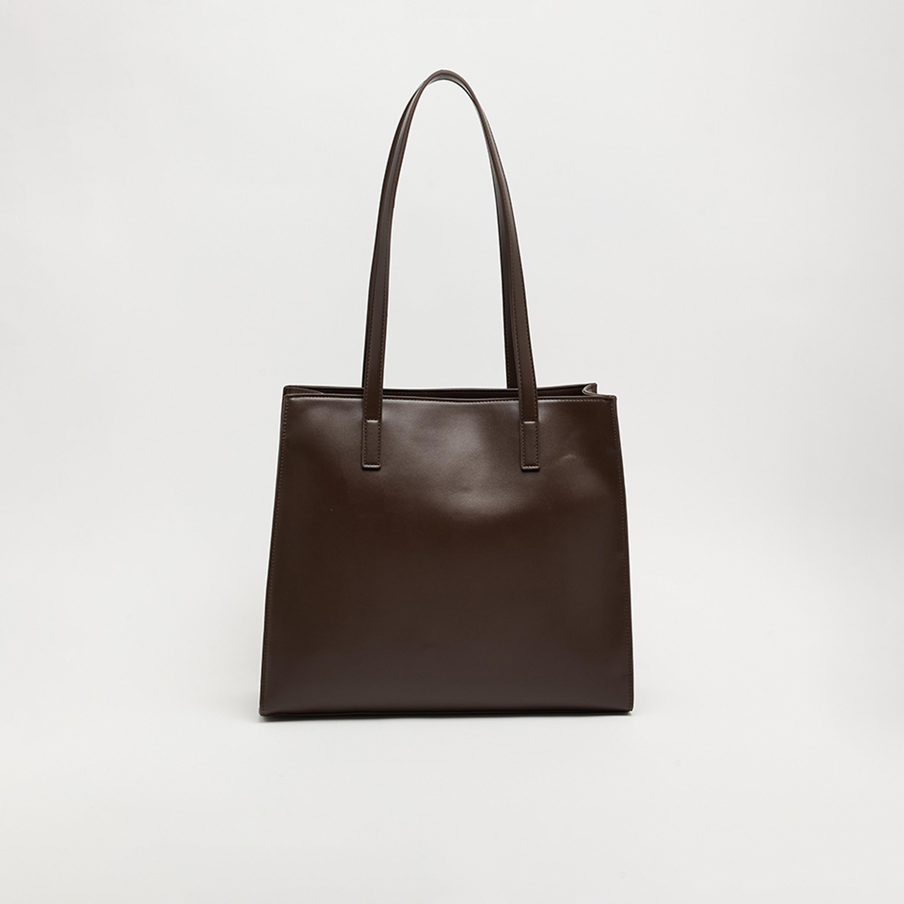 BCBG Plain Top Handle Shoulder Bag with Zipper Closure | 35 X 30 X 13 CM-women-bagsandwallets-handbags-image-3