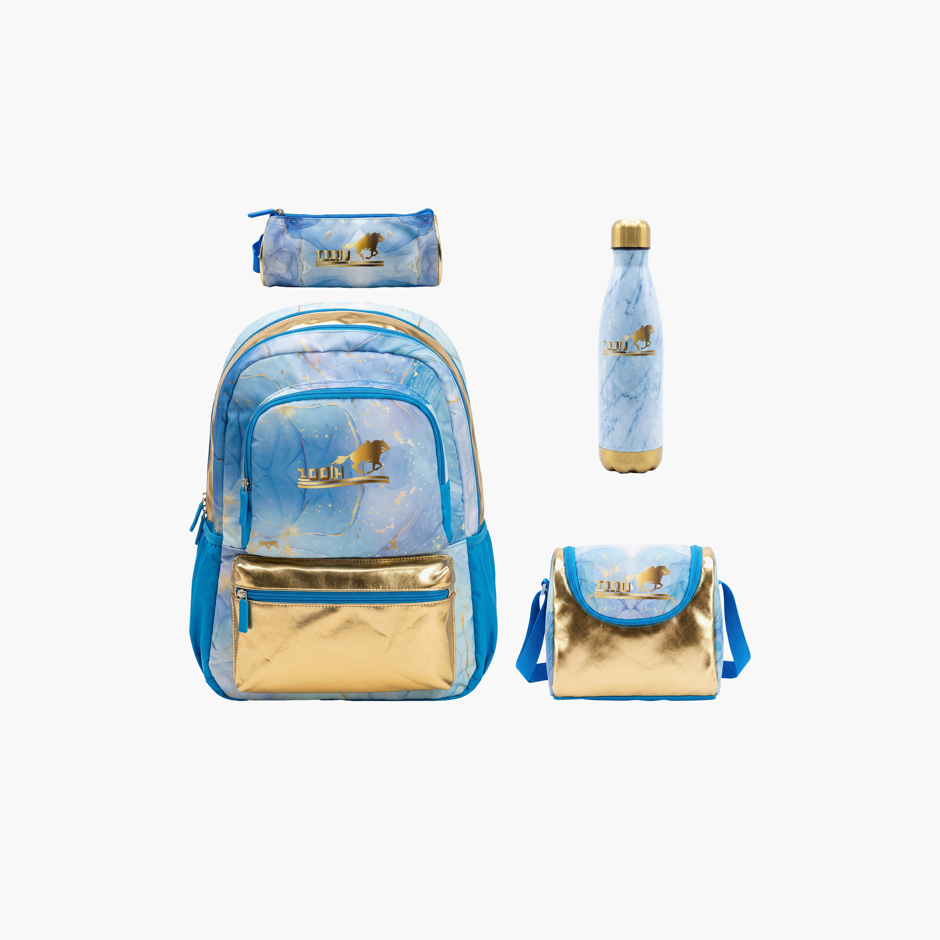 Tooly Fashion 4-Piece School Backpack Set with Pencil Case and Water Bottle - 17 Inch-school-bagsandbackpacks-backpacks-image-1