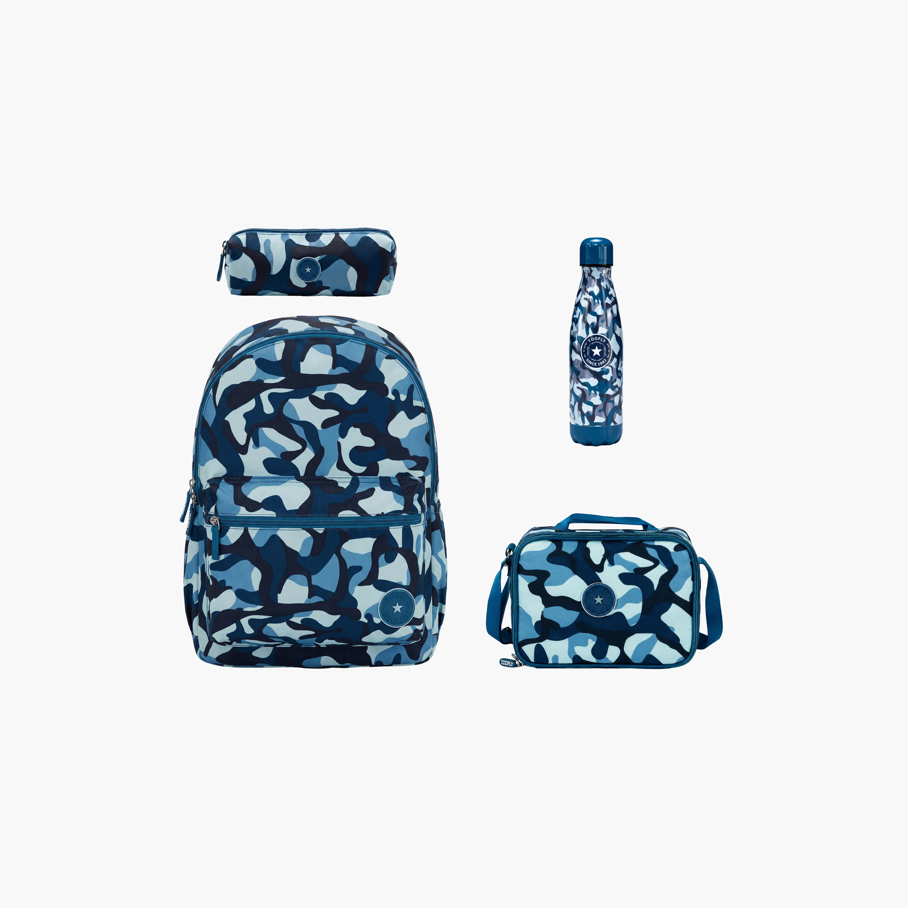 طقم حقيبة ظهر مدرسية من تولي سبورت مكون من 4 قطع مع مقلمة وزجاجة ماء - 17 بوصة-school-bagsandbackpacks-backpacks-image-1