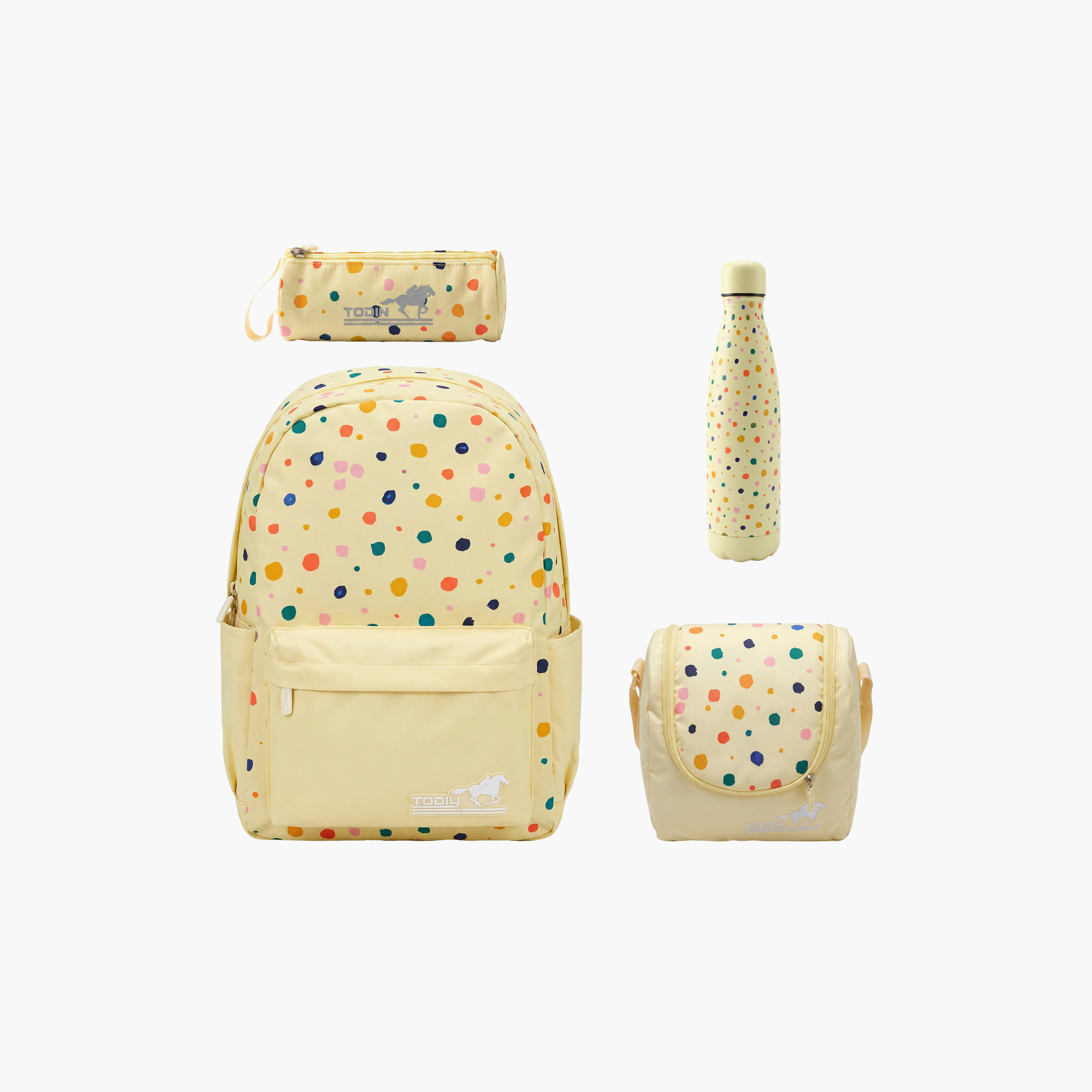 Tooly Fashion 4-Piece School Backpack Set with Pencil Case and Water Bottle - 17 Inch-school-bagsandbackpacks-backpacks-image-1