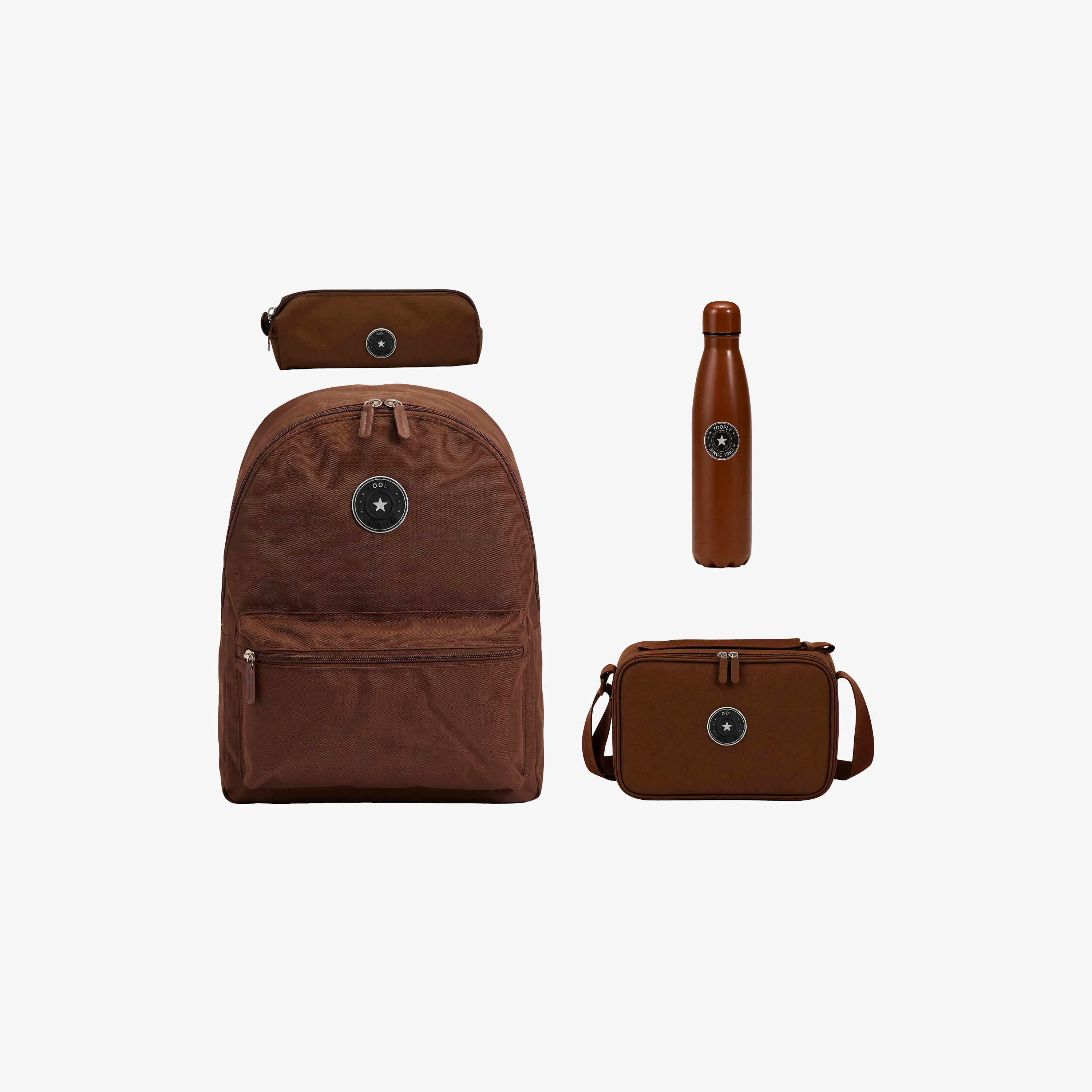 Tooly Star Solid 4-Piece School Backpack Set with Pencil Case and Water Bottle - 17 Inch-school-bagsandbackpacks-backpacks-image-1