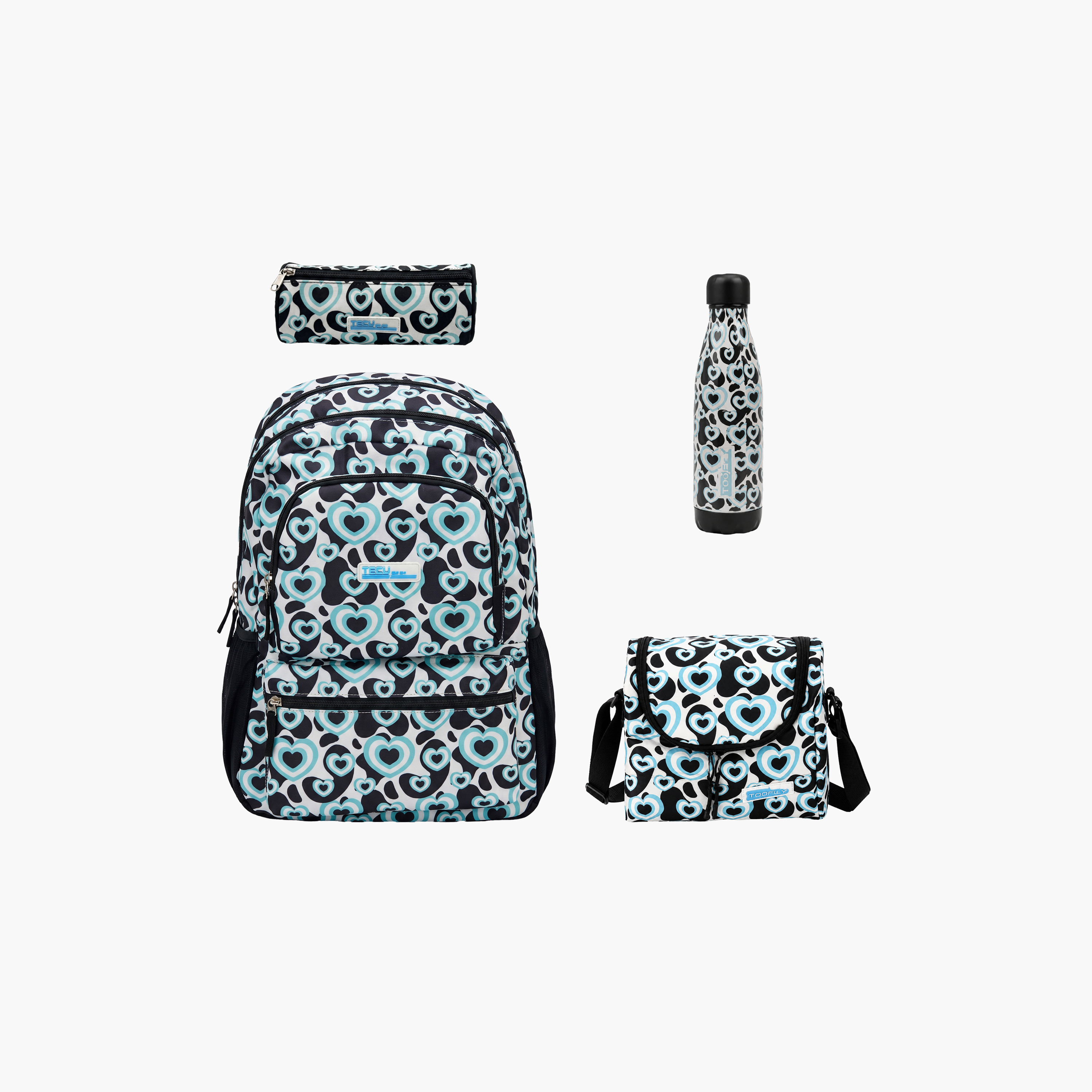 Tooly Fashion 4-Piece School Backpack Set with Pencil Case and Water Bottle - 17 Inch-school-bagsandbackpacks-backpacks-image-1